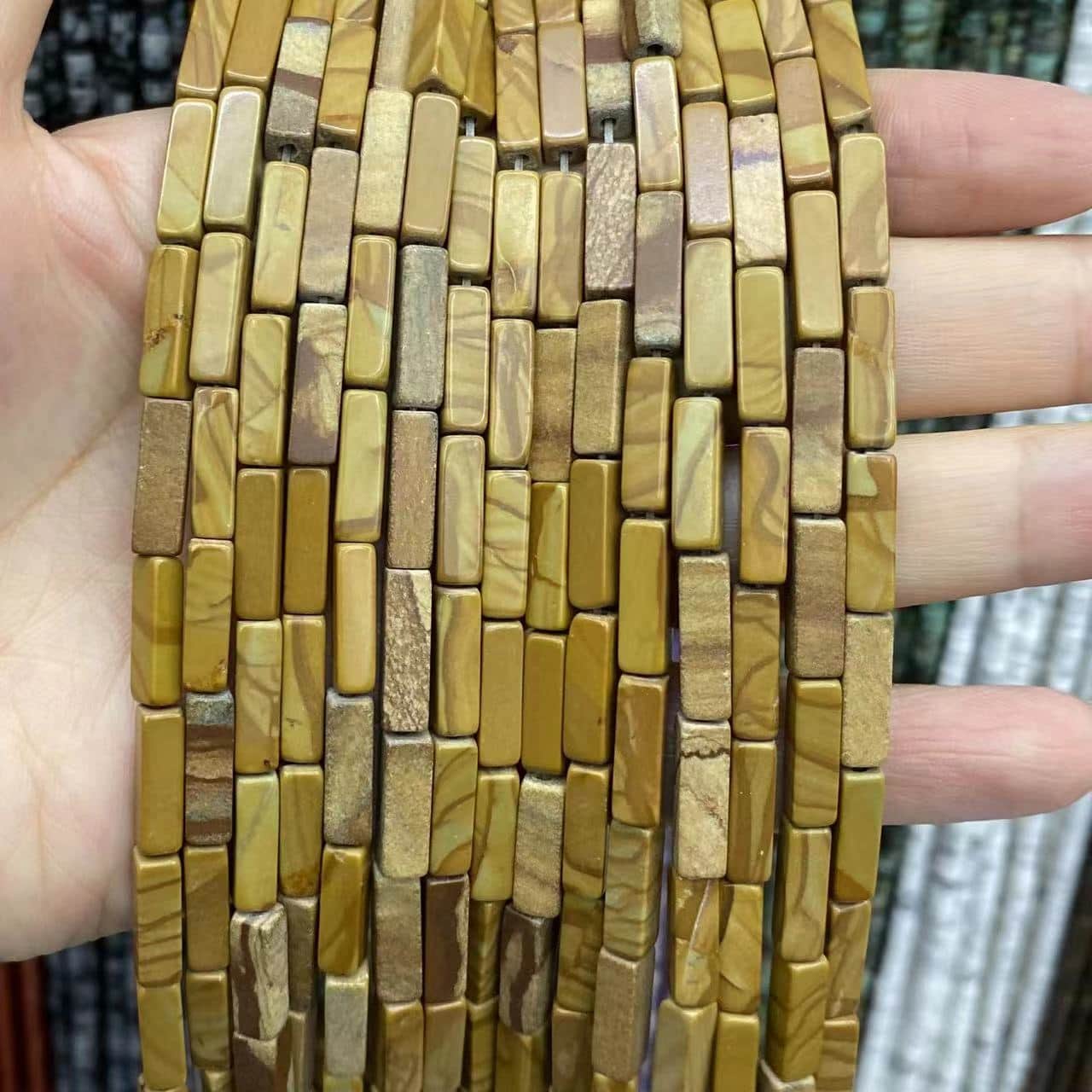 Square Tube Beads 4x13mm Quartz/Jasper/Agate/Crystal