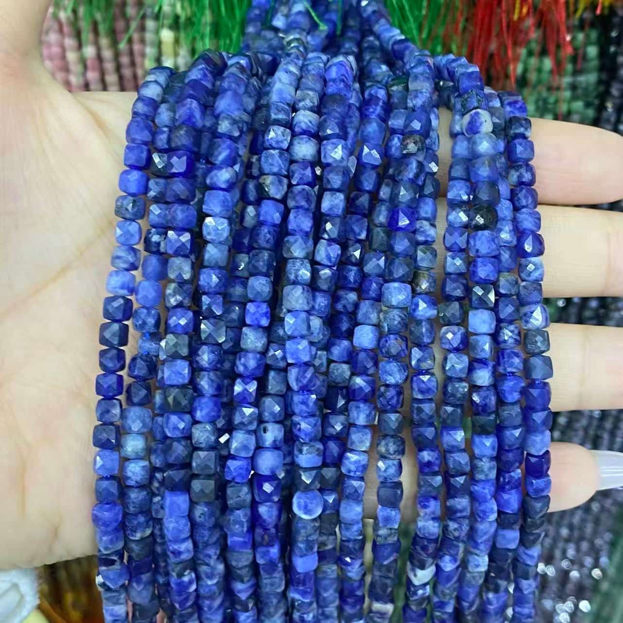 Square Faceted Beads 4-5MM Gemstone/Quartz/Jasper/Agate
