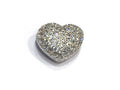 1PCS Brass Cubic Zirconia Heart Beads