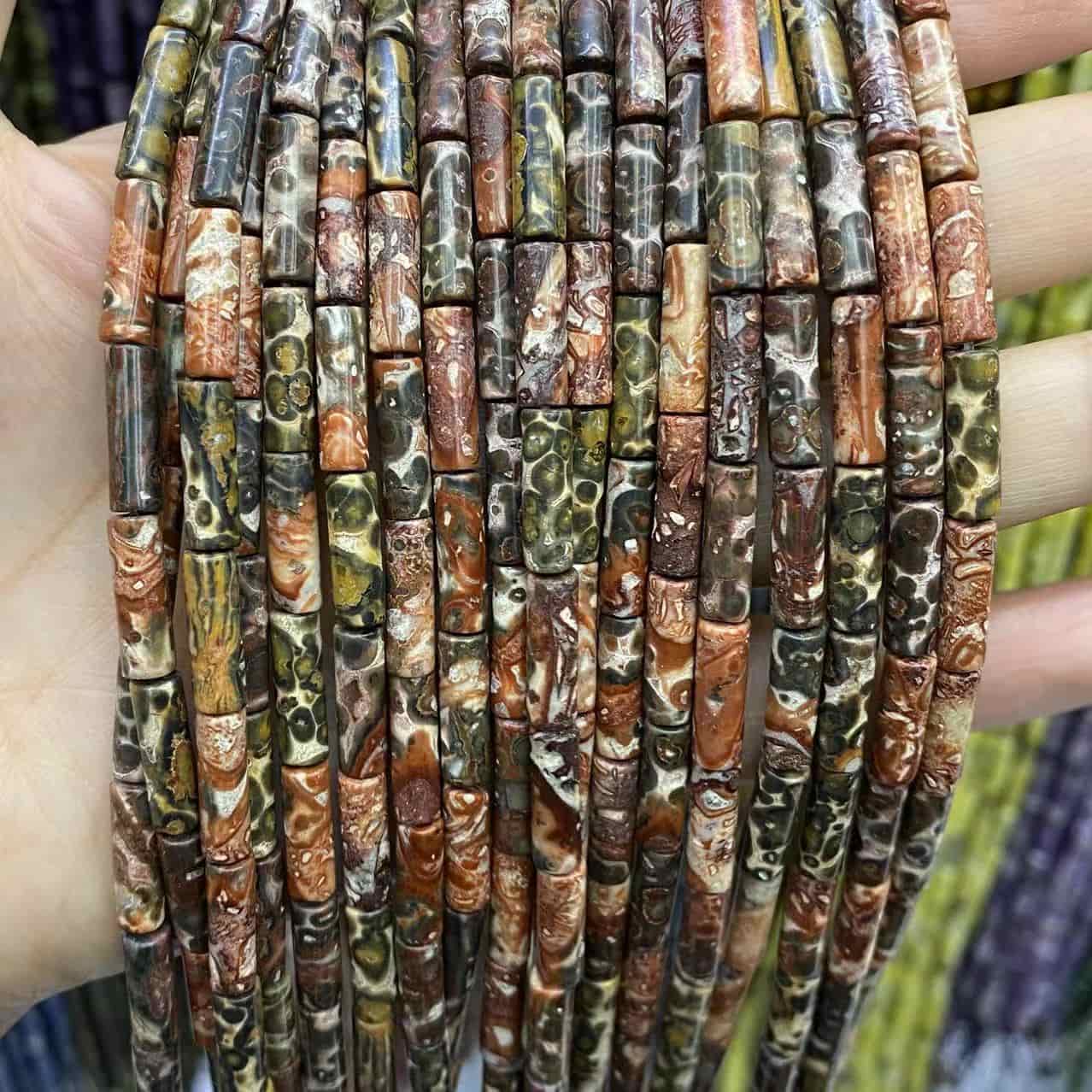 Cylindrical Tube Beads 4x13mm Quartz/Jasper/Agate/Crystal