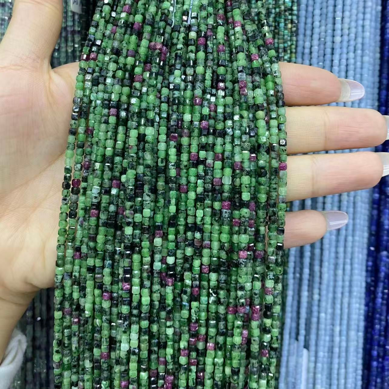 Tiny Square Faceted Beads 2-3mm Gemstone/Quartz/Jasper/Agate