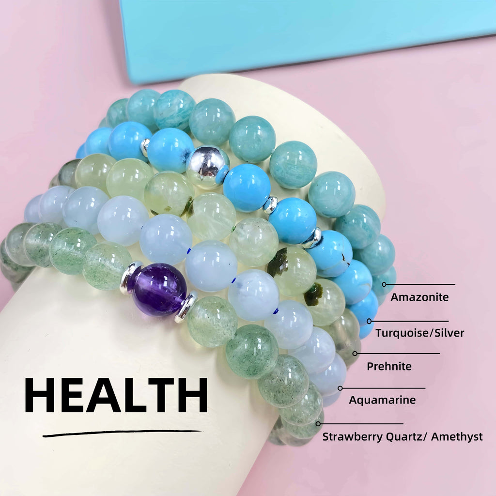Natural Healing Crystal Bracelet Set