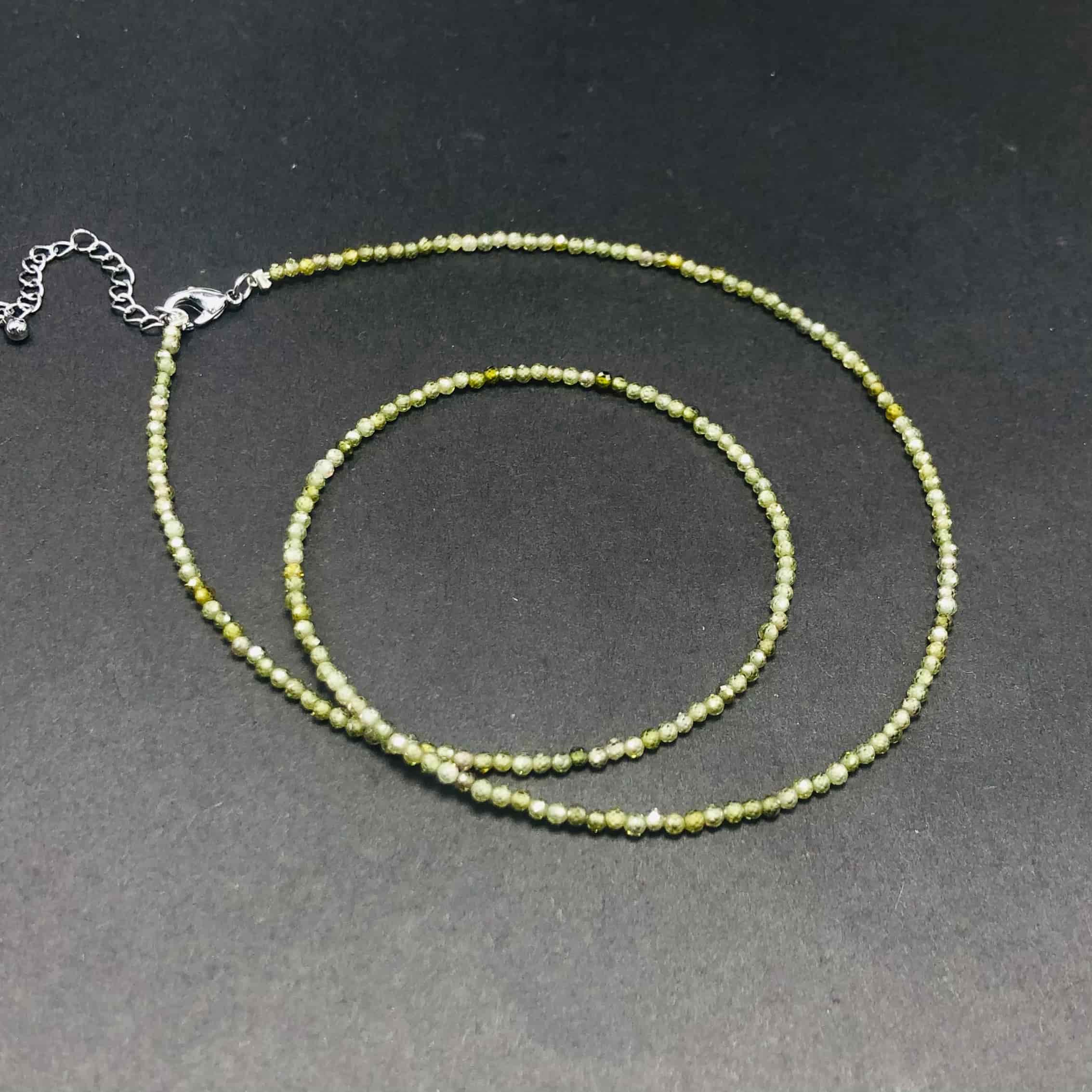 2mm Shining Beads Stone Necklace Choker Jewelry
