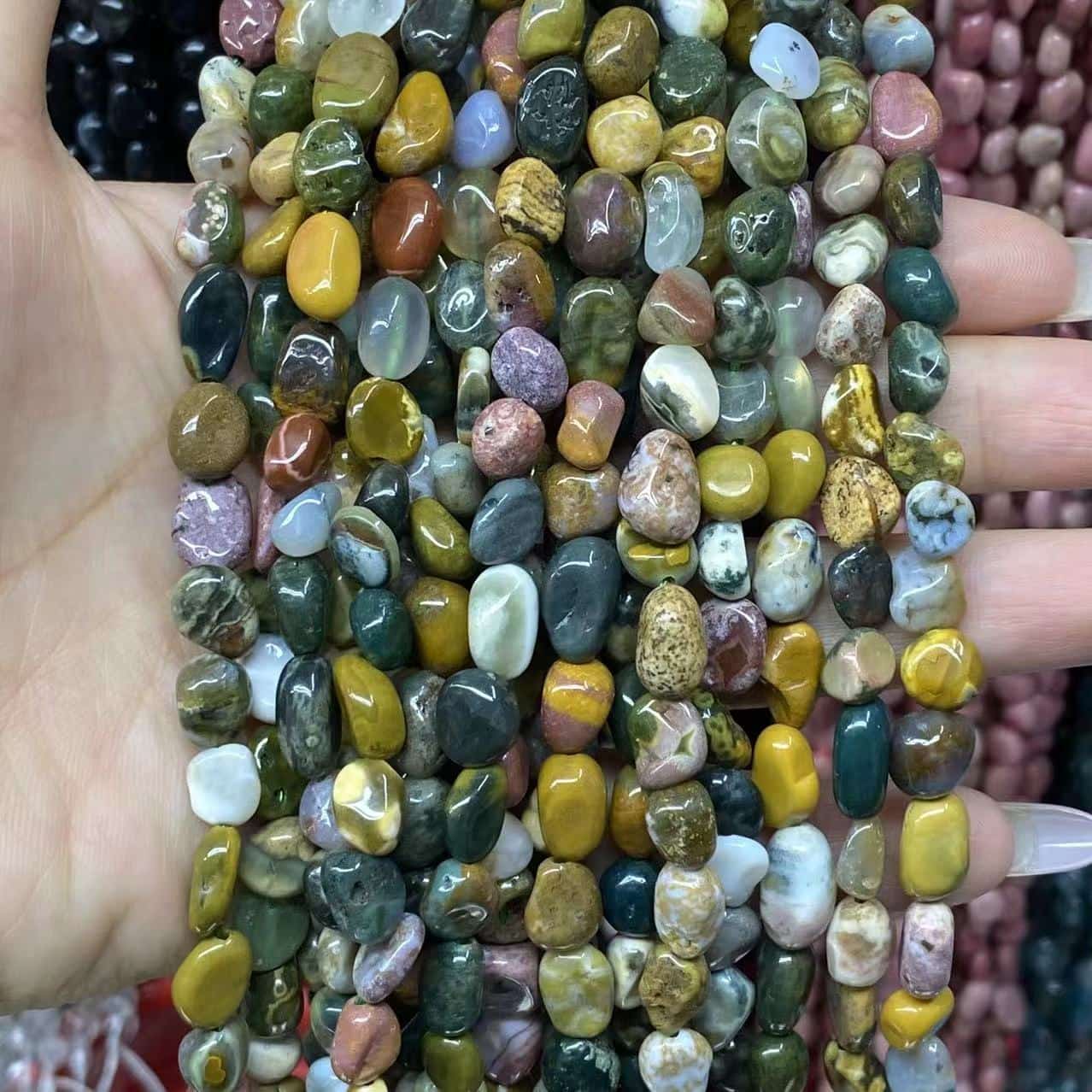 Nugget Smooth Beads 6-8mm Gemstone/Quartz/Jasper/Agate