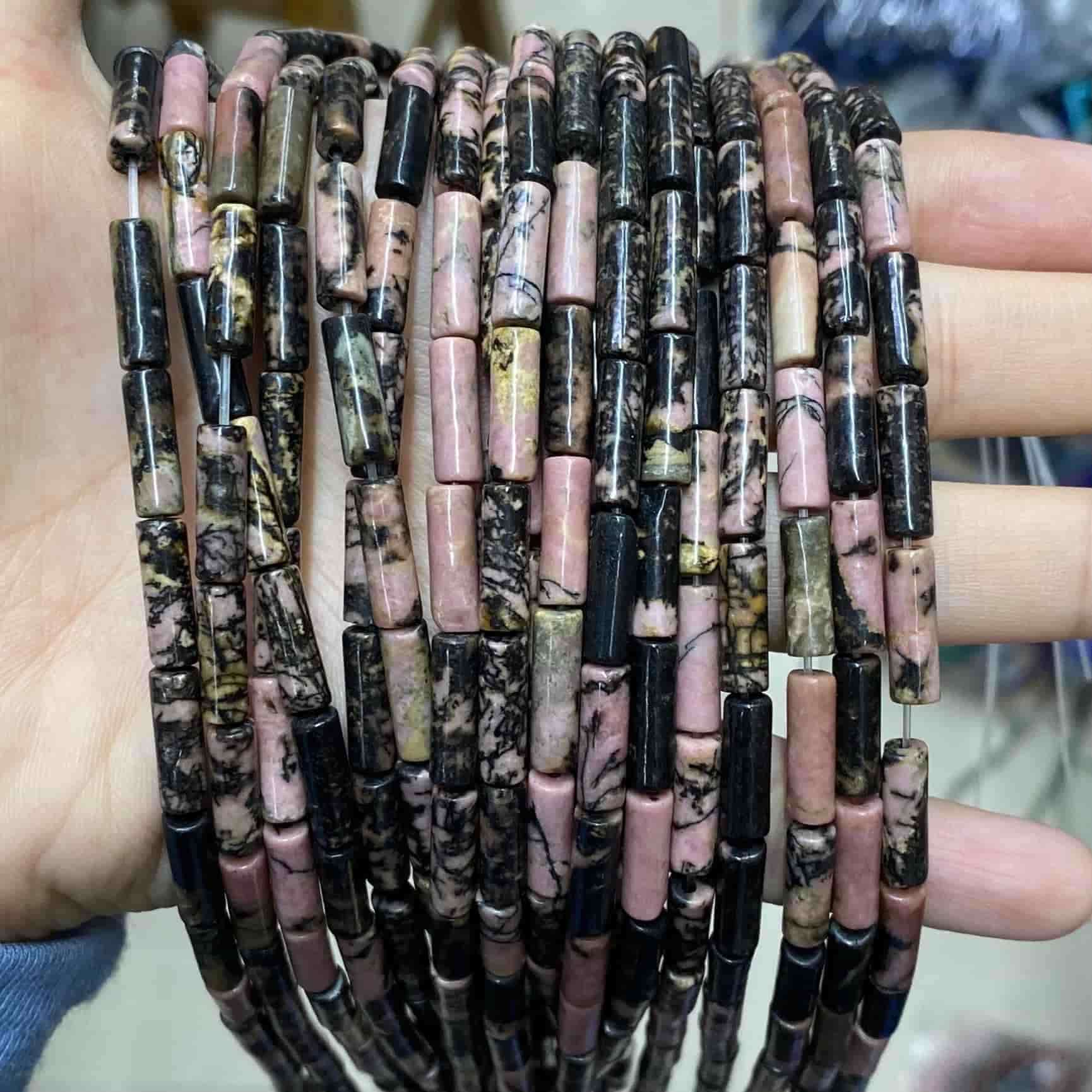 Cylindrical Tube Beads 4x13mm Quartz/Jasper/Agate/Crystal
