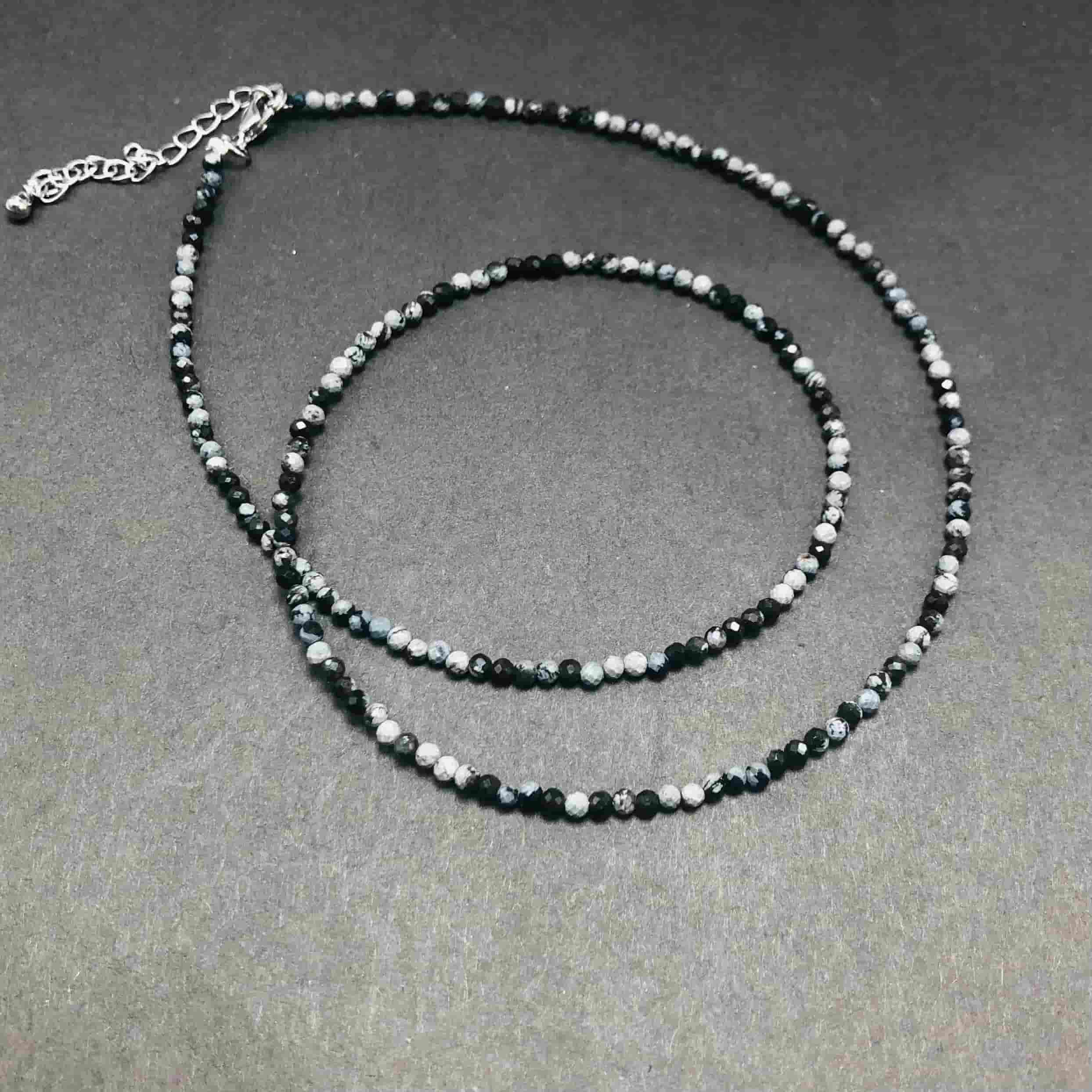 2mm Shining Beads Stone Necklace Choker Jewelry