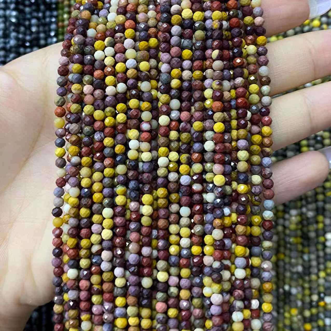 Tiny Round Faceted Beads Gemstone/Quartz/Jasper/Agate 2mm 3mm 4mm