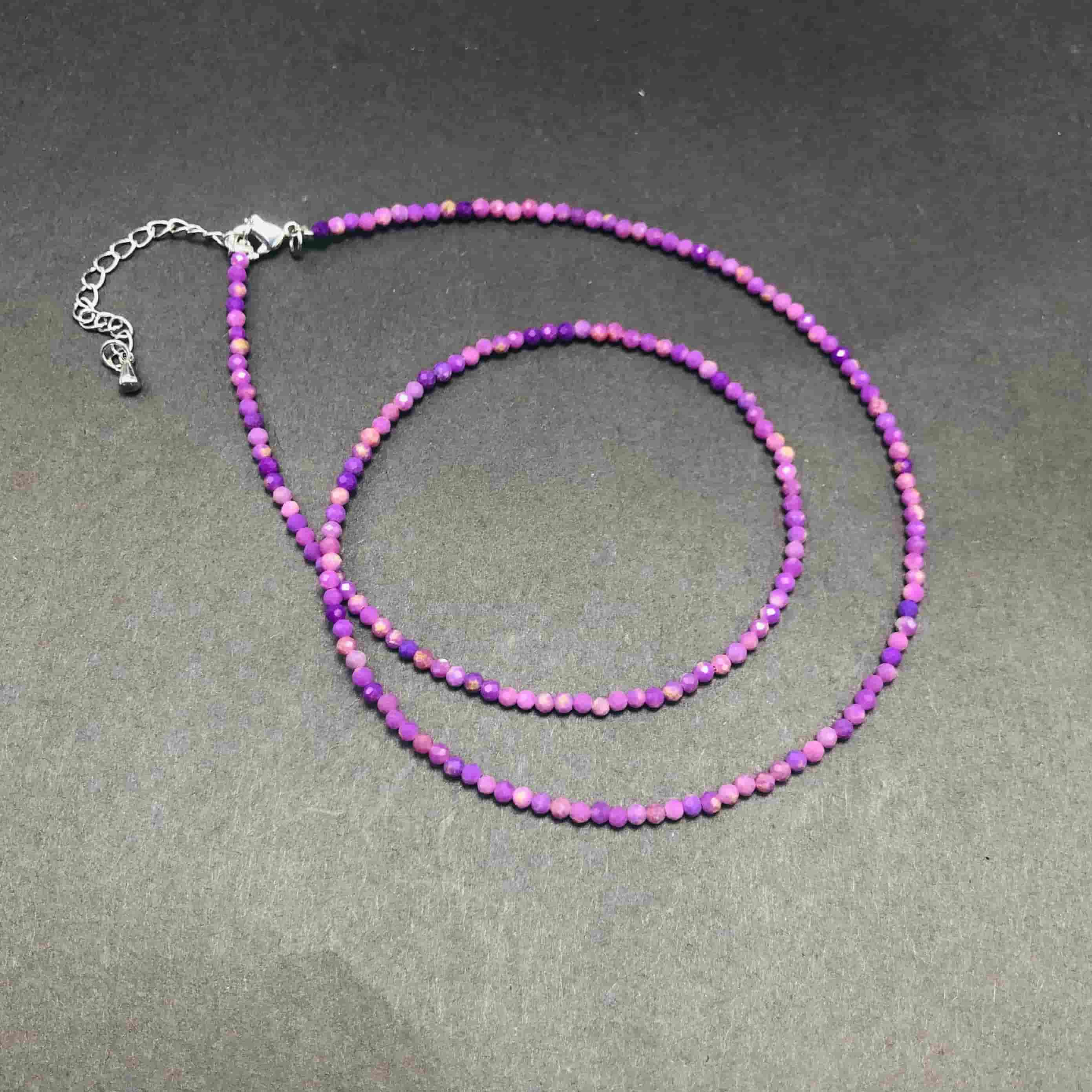 2mm Shining Beads Stone Necklace Choker Jewelry