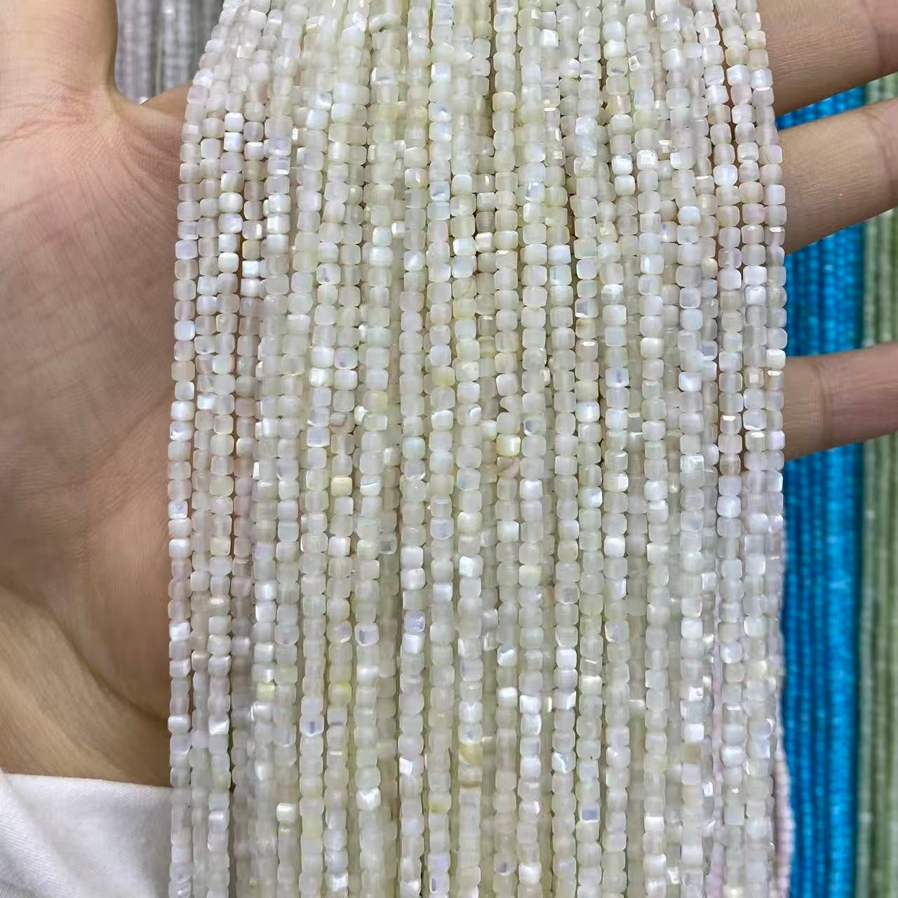 Tiny Square Faceted Beads 2-3mm Gemstone/Quartz/Jasper/Agate