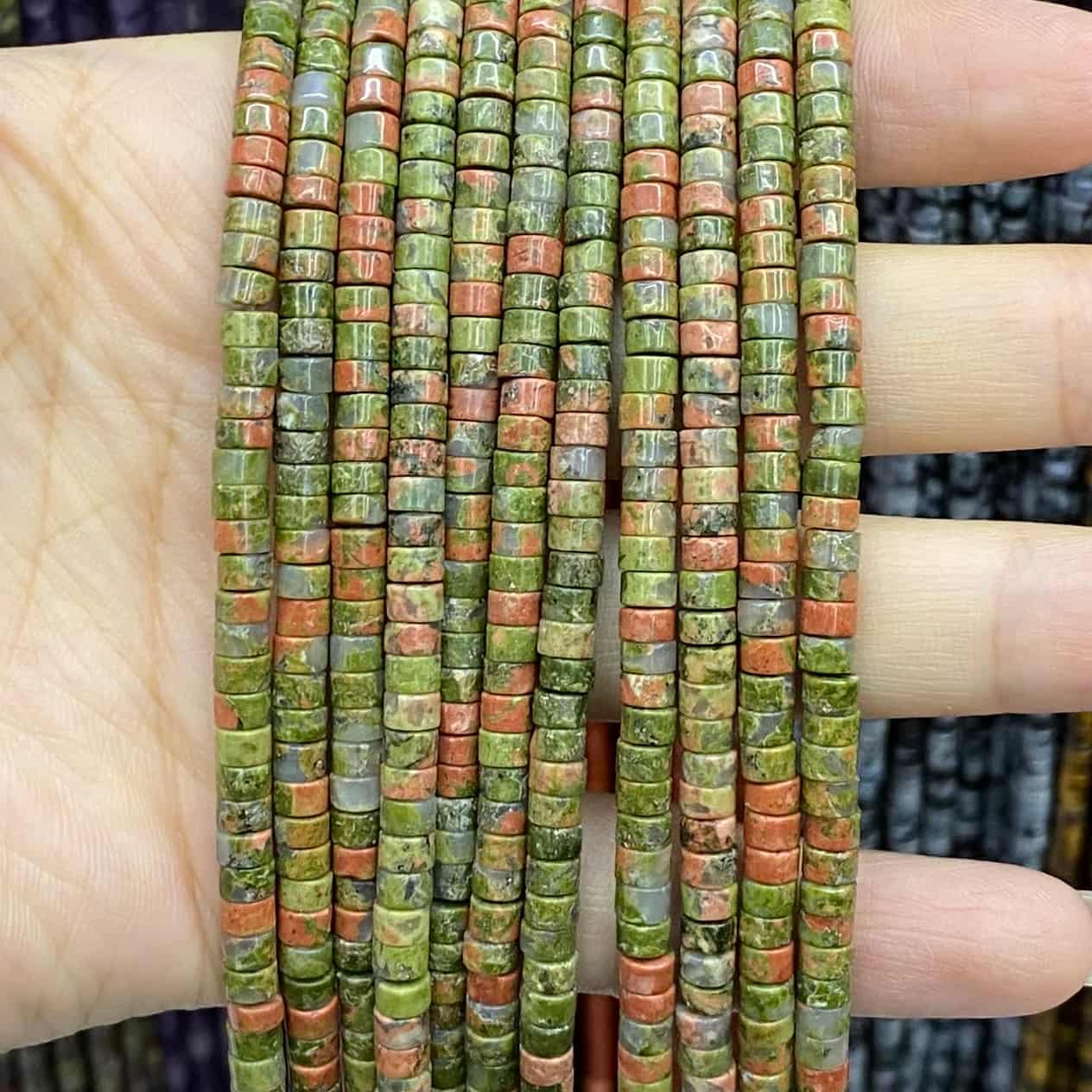 Heishi Rondelle Beads 2x4mm Quartz/Jasper/Agate/Crystal