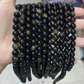 Round Gold Obsidian Beads