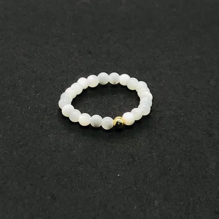 3mm Multi Round Bead Ring Elastic Rings Stackable