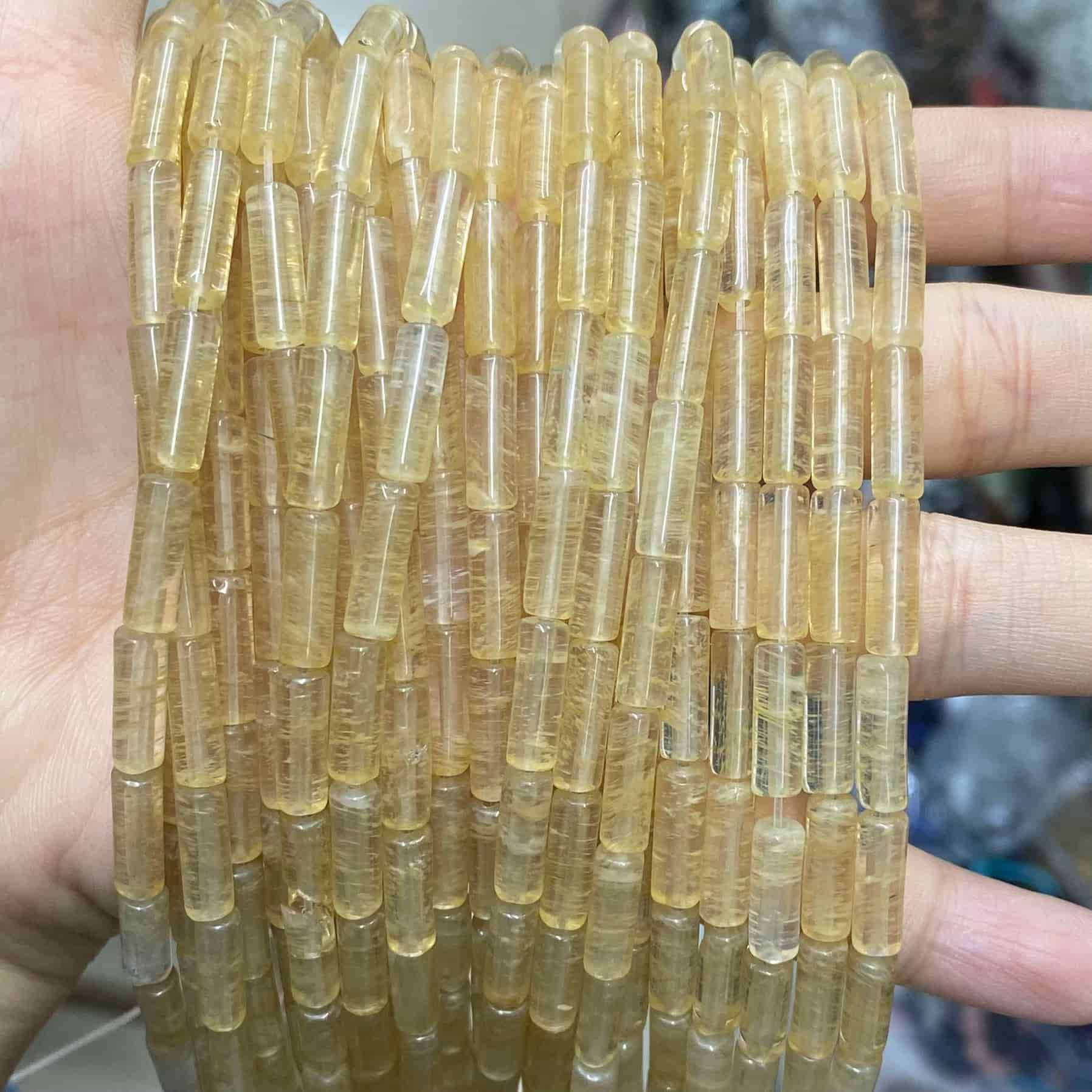 Cylindrical Tube Beads 4x13mm Quartz/Jasper/Agate/Crystal
