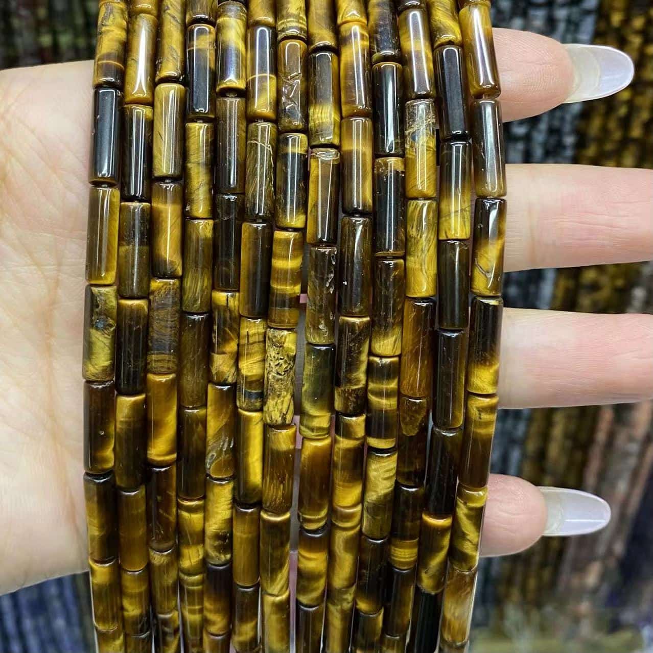 Cylindrical Tube Beads 4x13mm Quartz/Jasper/Agate/Crystal