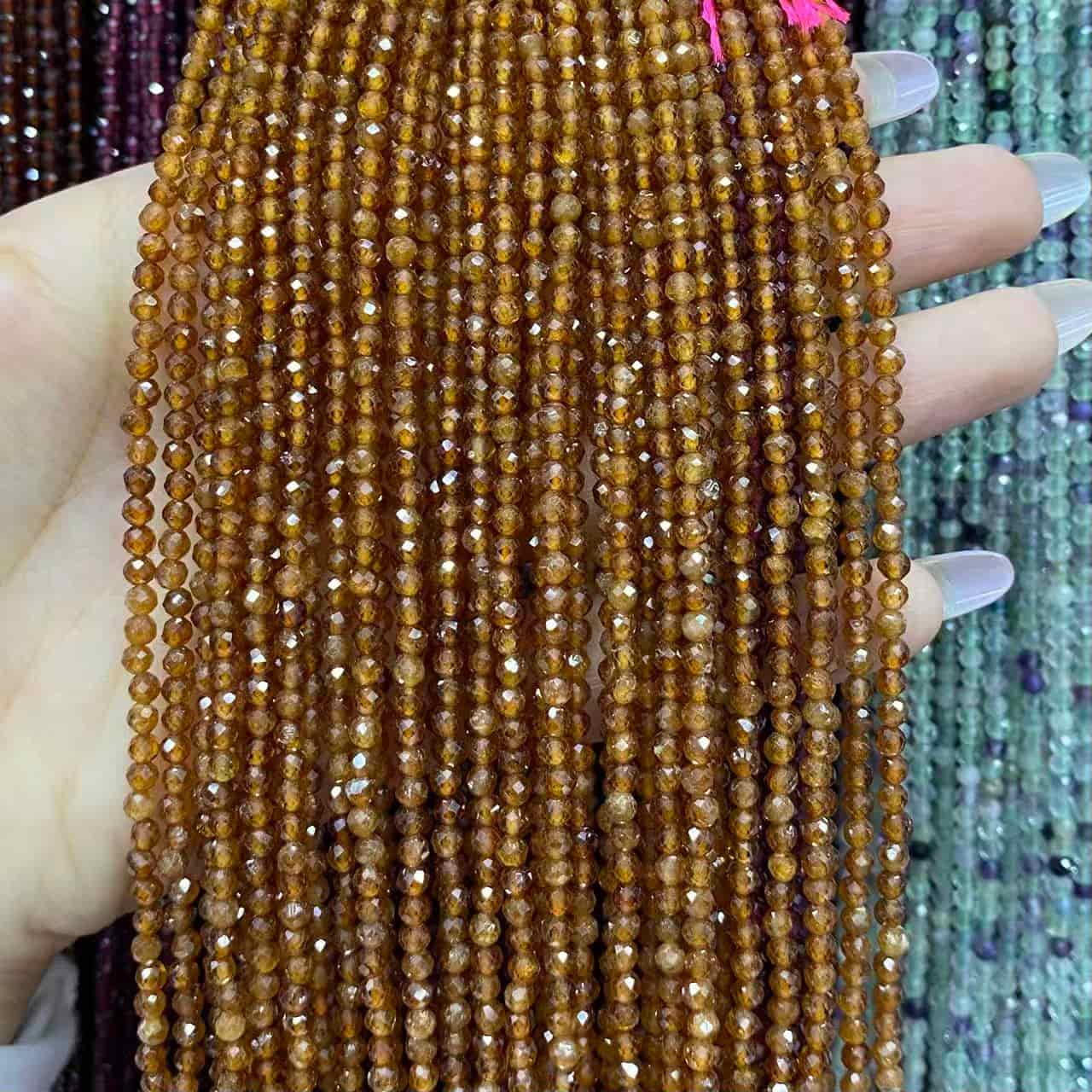 Tiny Round Faceted Beads Gemstone/Quartz/Jasper/Agate 2mm 3mm 4mm