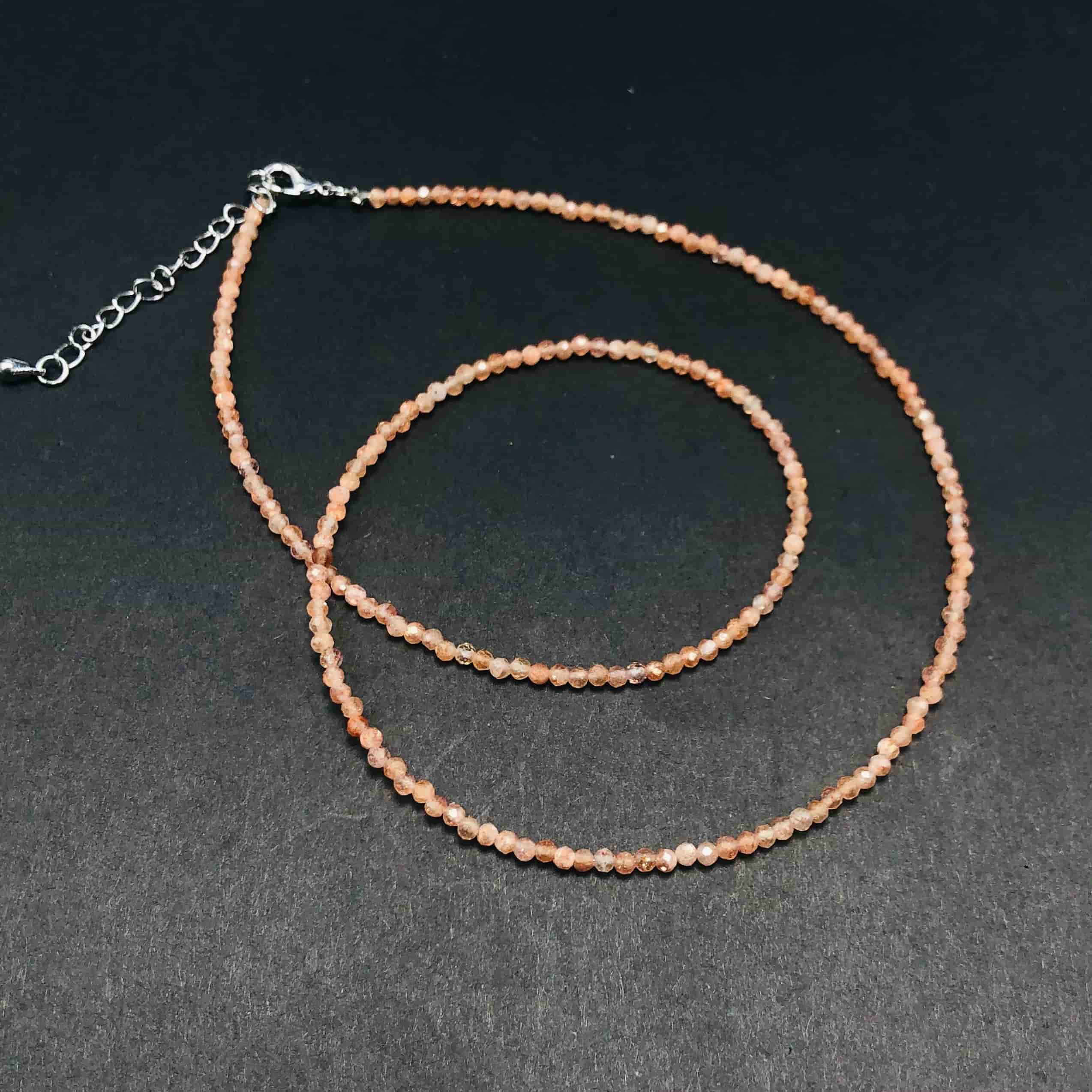 2mm Shining Beads Stone Necklace Choker Jewelry