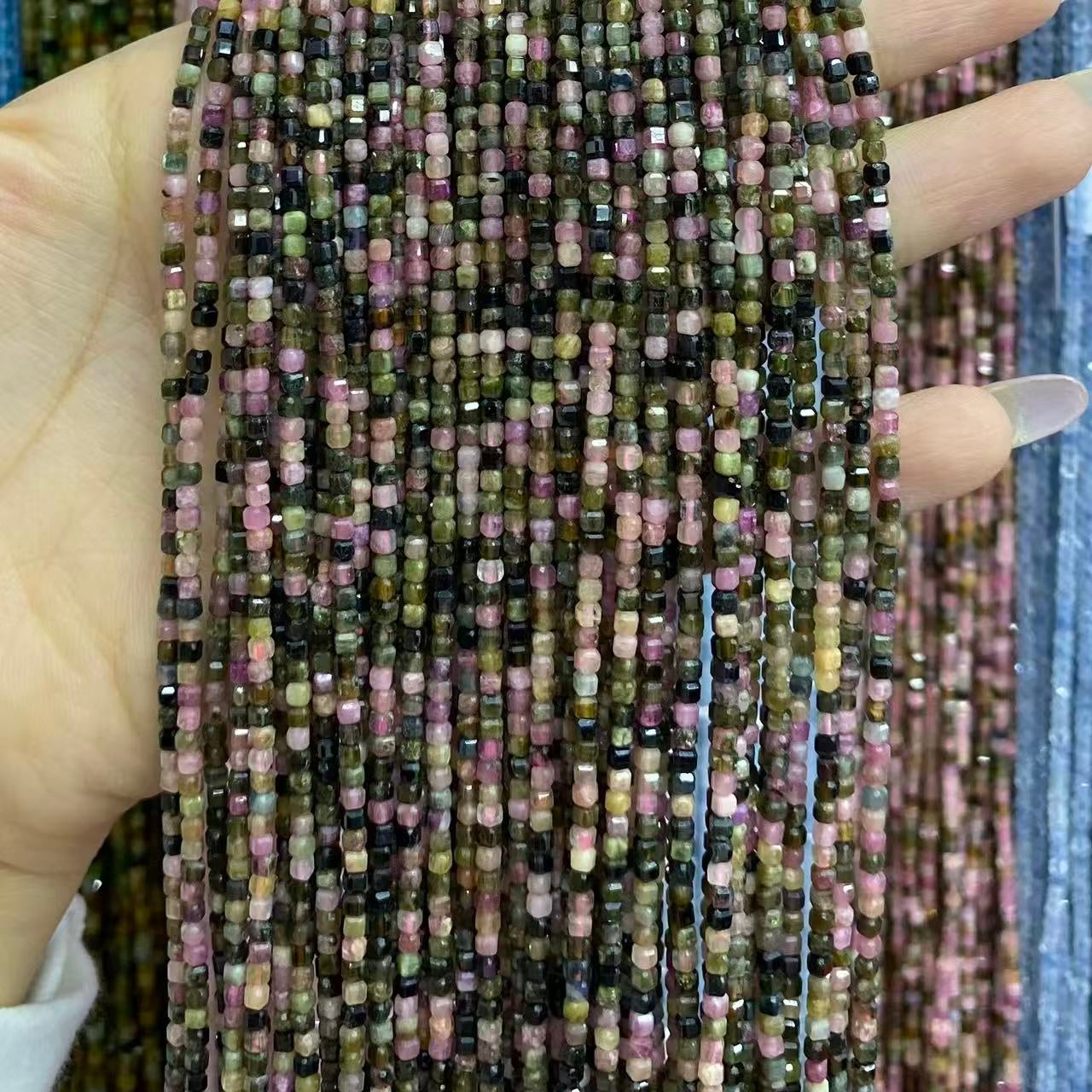 Tiny Square Faceted Beads 2-3mm Gemstone/Quartz/Jasper/Agate