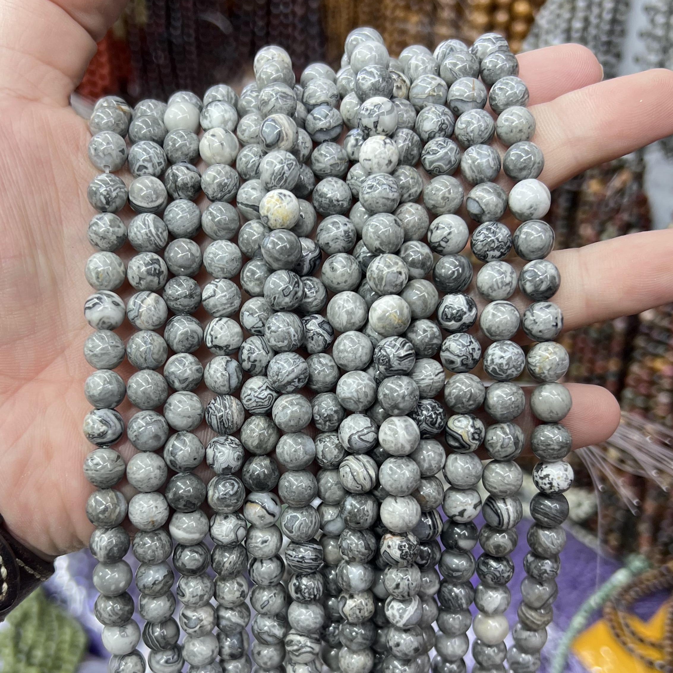$2.5--8mm #2 Semi- Precious beads Free Shipping