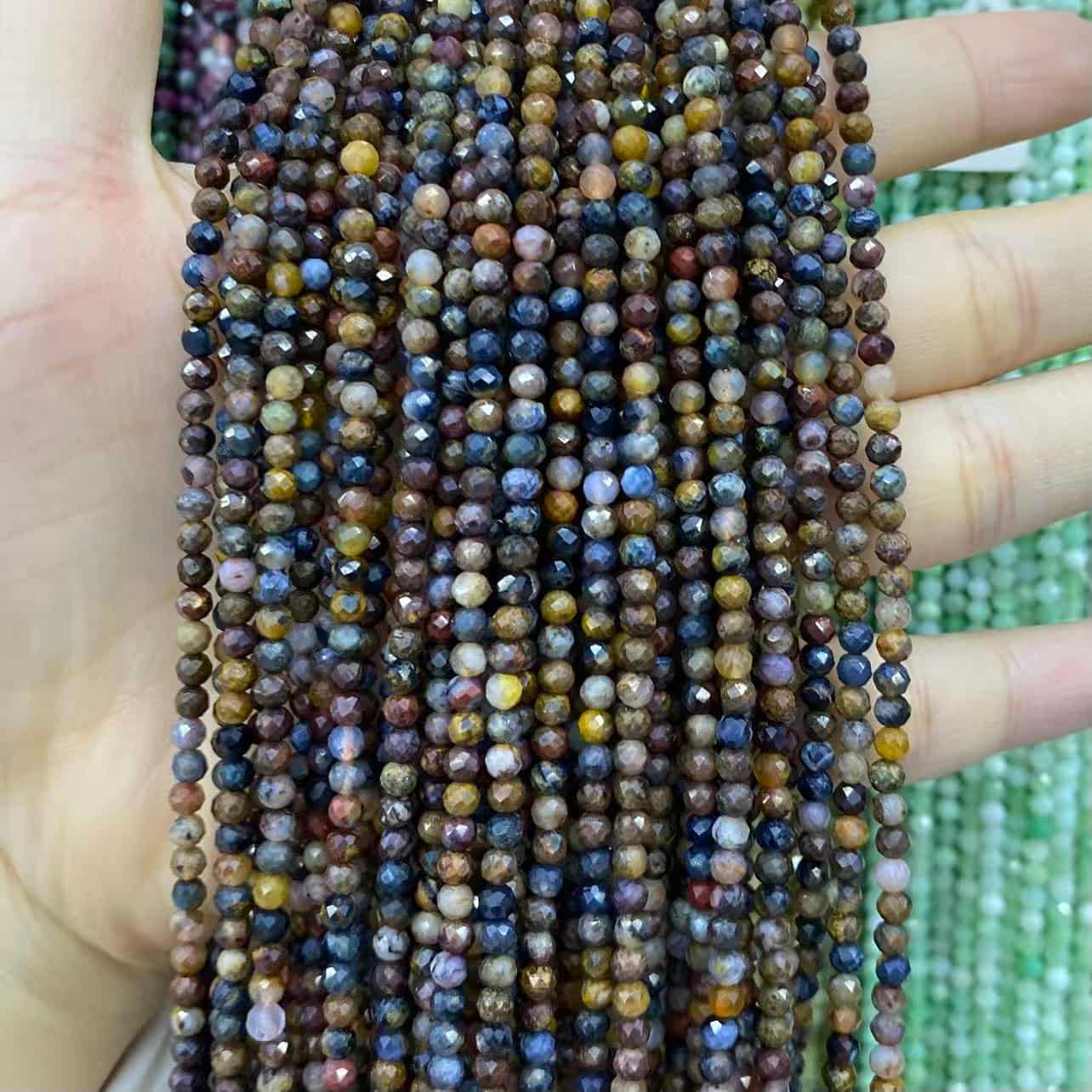 Tiny Round Faceted Beads Gemstone/Quartz/Jasper/Agate 2mm 3mm 4mm