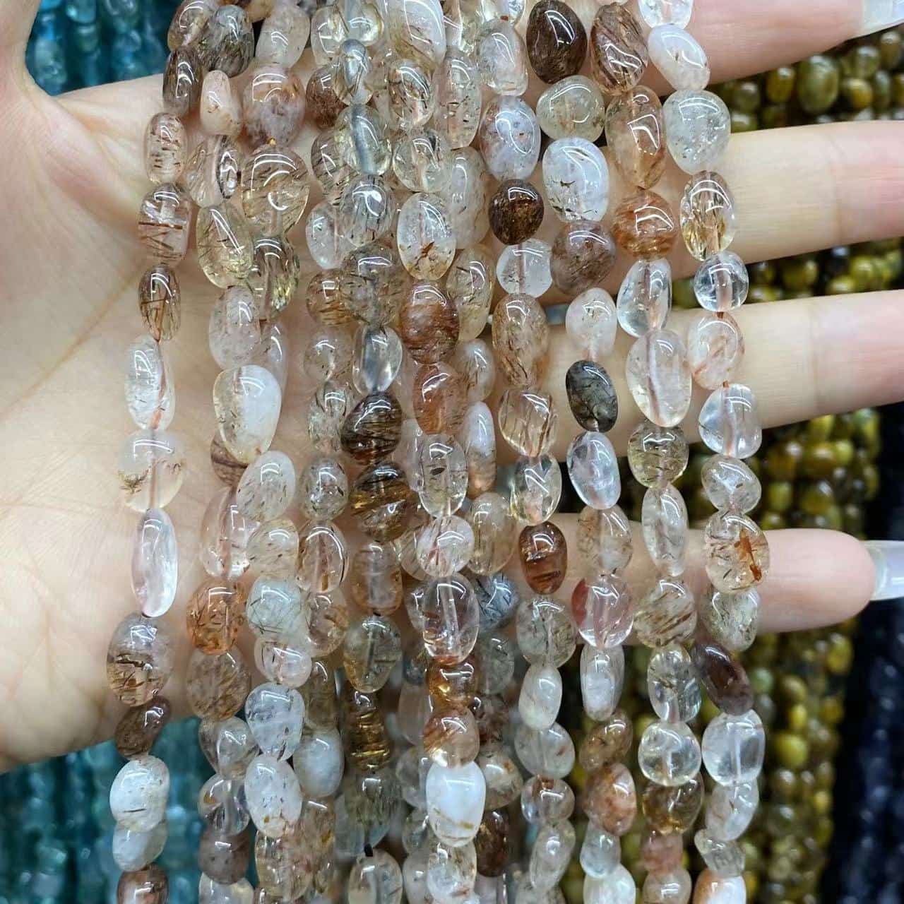 Nugget Smooth Beads 6-8mm Gemstone/Quartz/Jasper/Agate