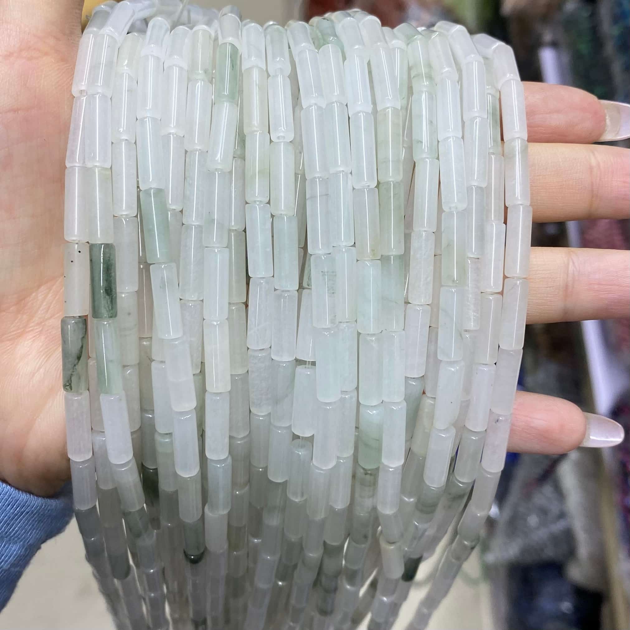 Cylindrical Tube Beads 4x13mm Quartz/Jasper/Agate/Crystal