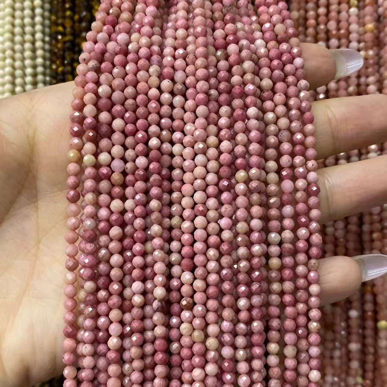 Tiny Round Faceted Beads Gemstone/Quartz/Jasper/Agate 2mm 3mm 4mm