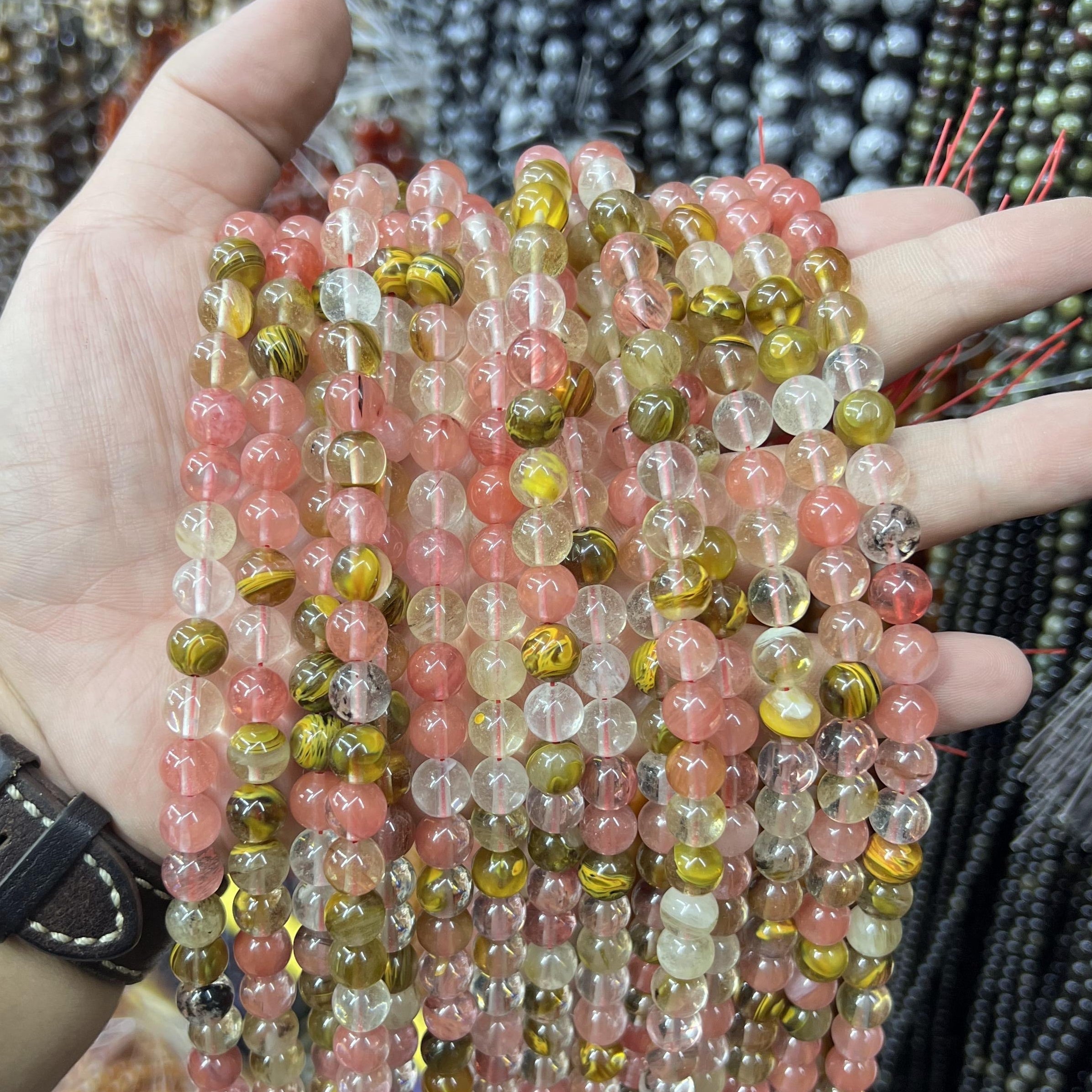 $2.5--8mm semi precious beads #1 Free Shipping