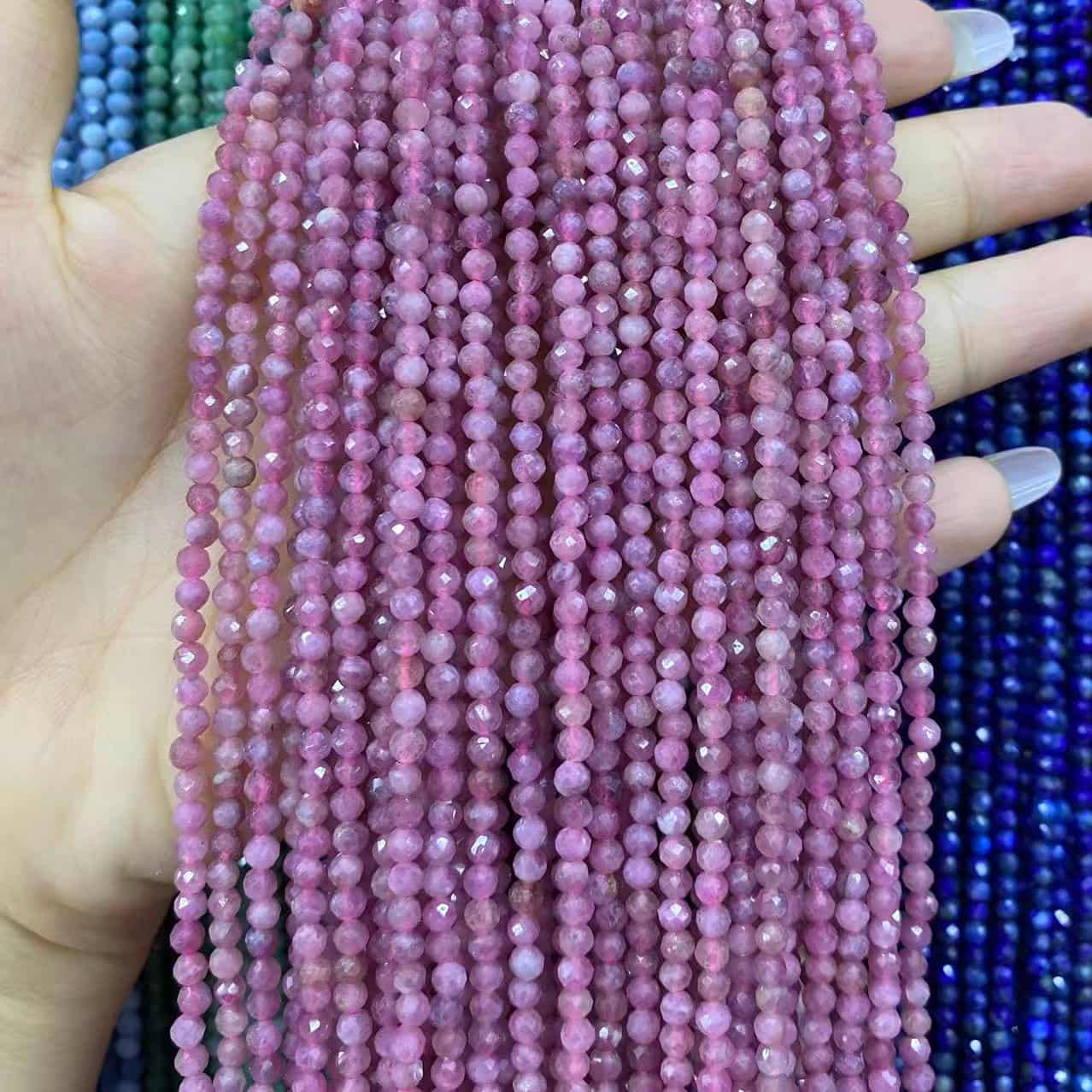 Tiny Round Faceted Beads Gemstone/Quartz/Jasper/Agate 2mm 3mm 4mm