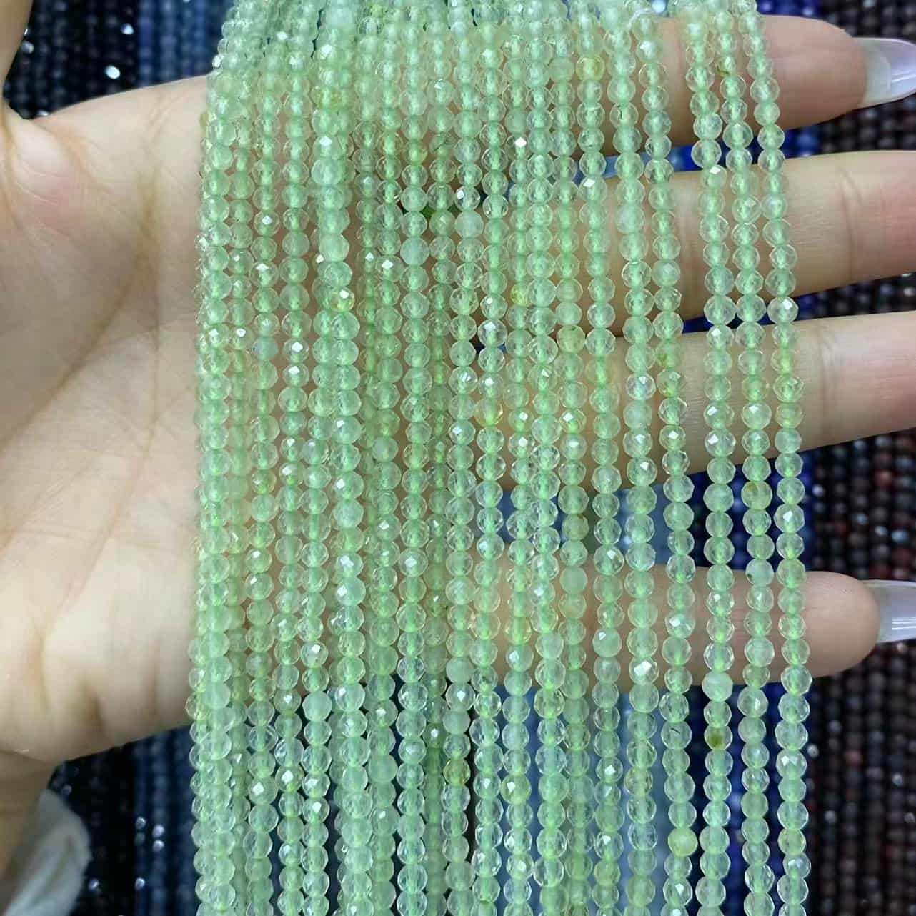 Tiny Round Faceted Beads Gemstone/Quartz/Jasper/Agate 2mm 3mm 4mm