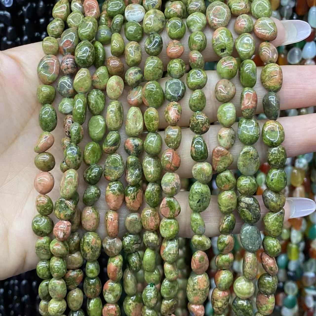 Nugget Smooth Beads 6-8mm Gemstone/Quartz/Jasper/Agate