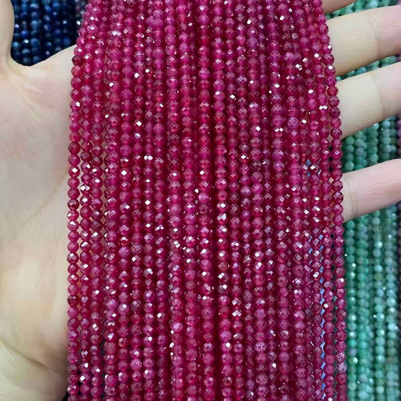 Tiny Round Faceted Beads Gemstone/Quartz/Jasper/Agate 2mm 3mm 4mm
