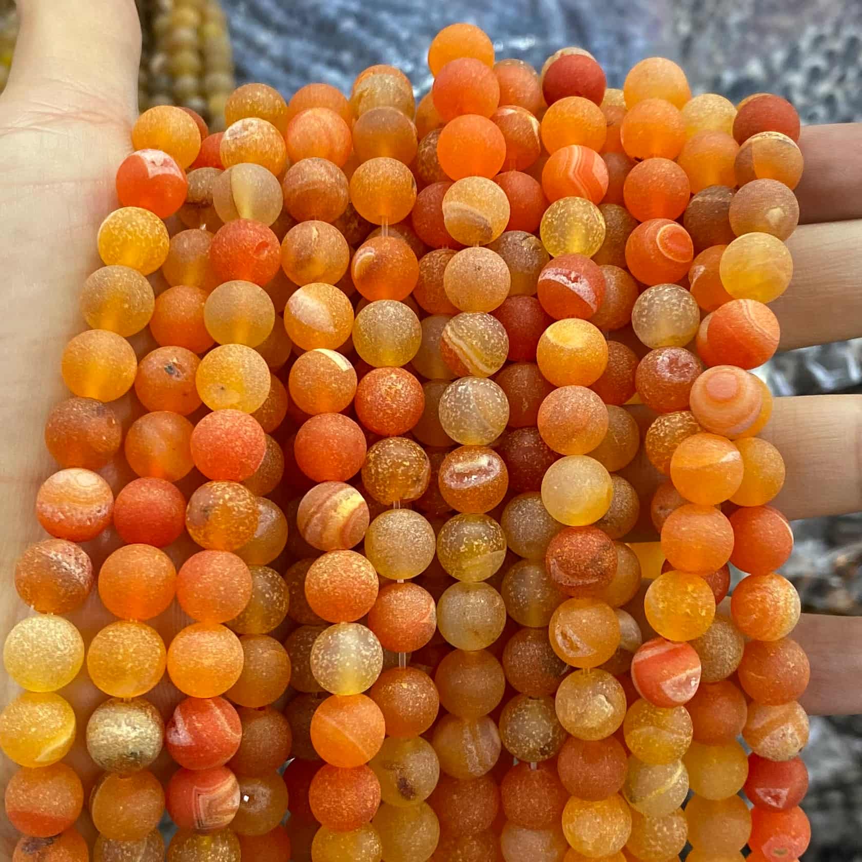 #1 Round Agate Beads 6mm/8mm/10mm/12mm