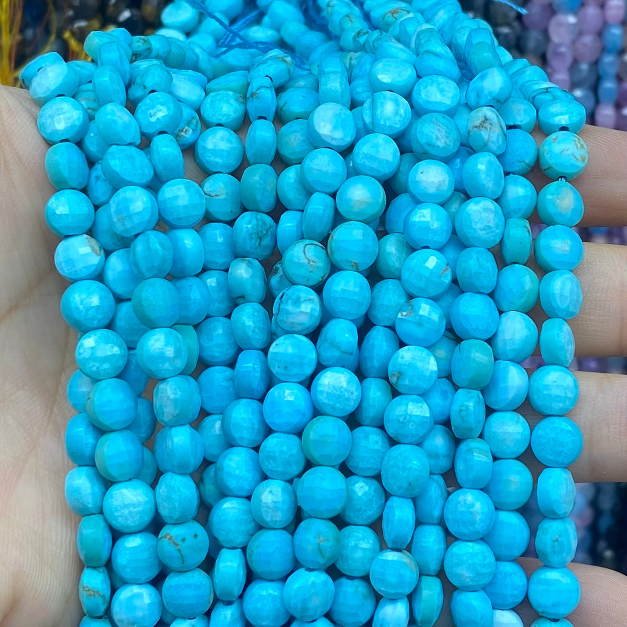 Turquoise Loose Beads Round Fcaeted Rice Rondelle Flat Oval Irregular Shape Beads
