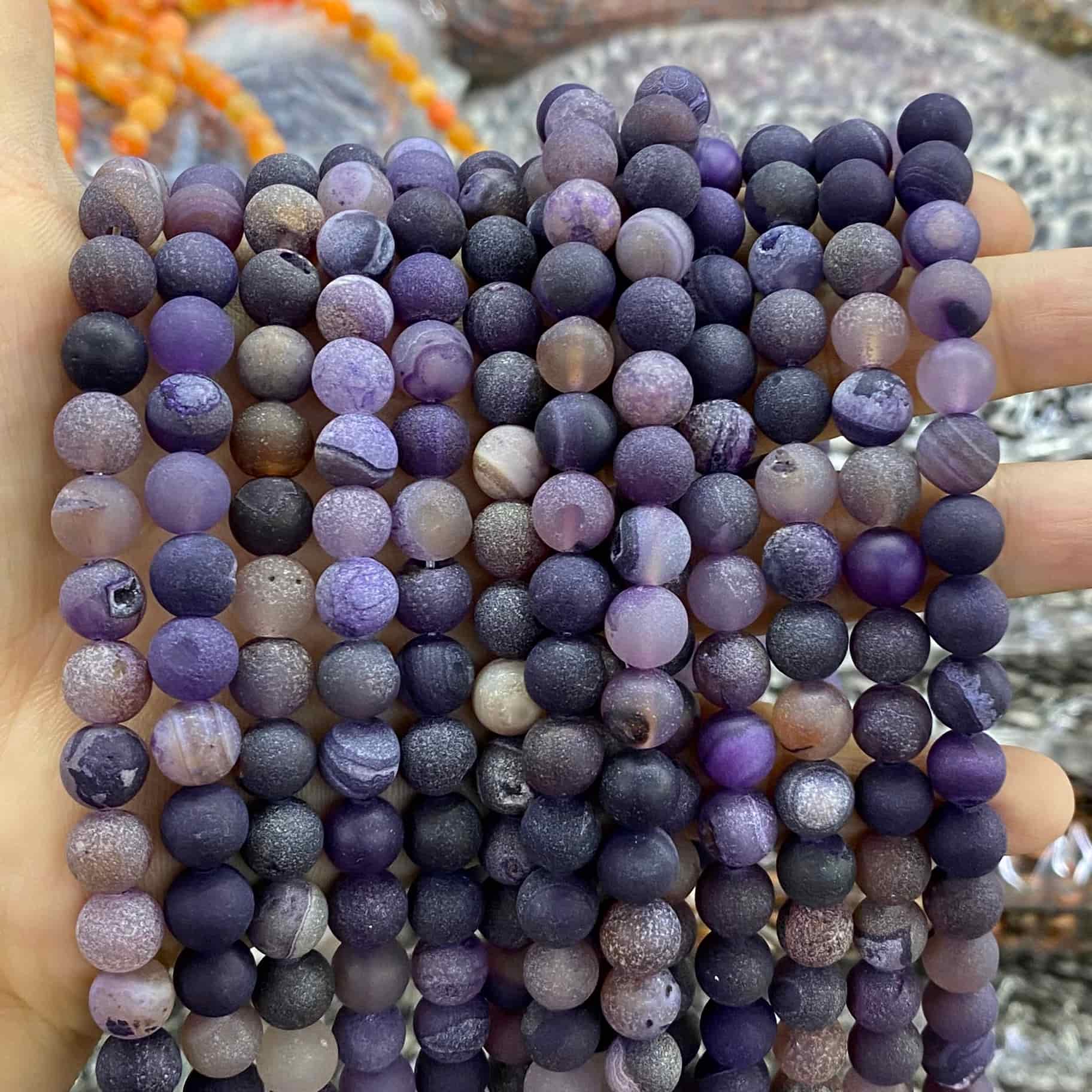 #1 Round Agate Beads 6mm/8mm/10mm/12mm