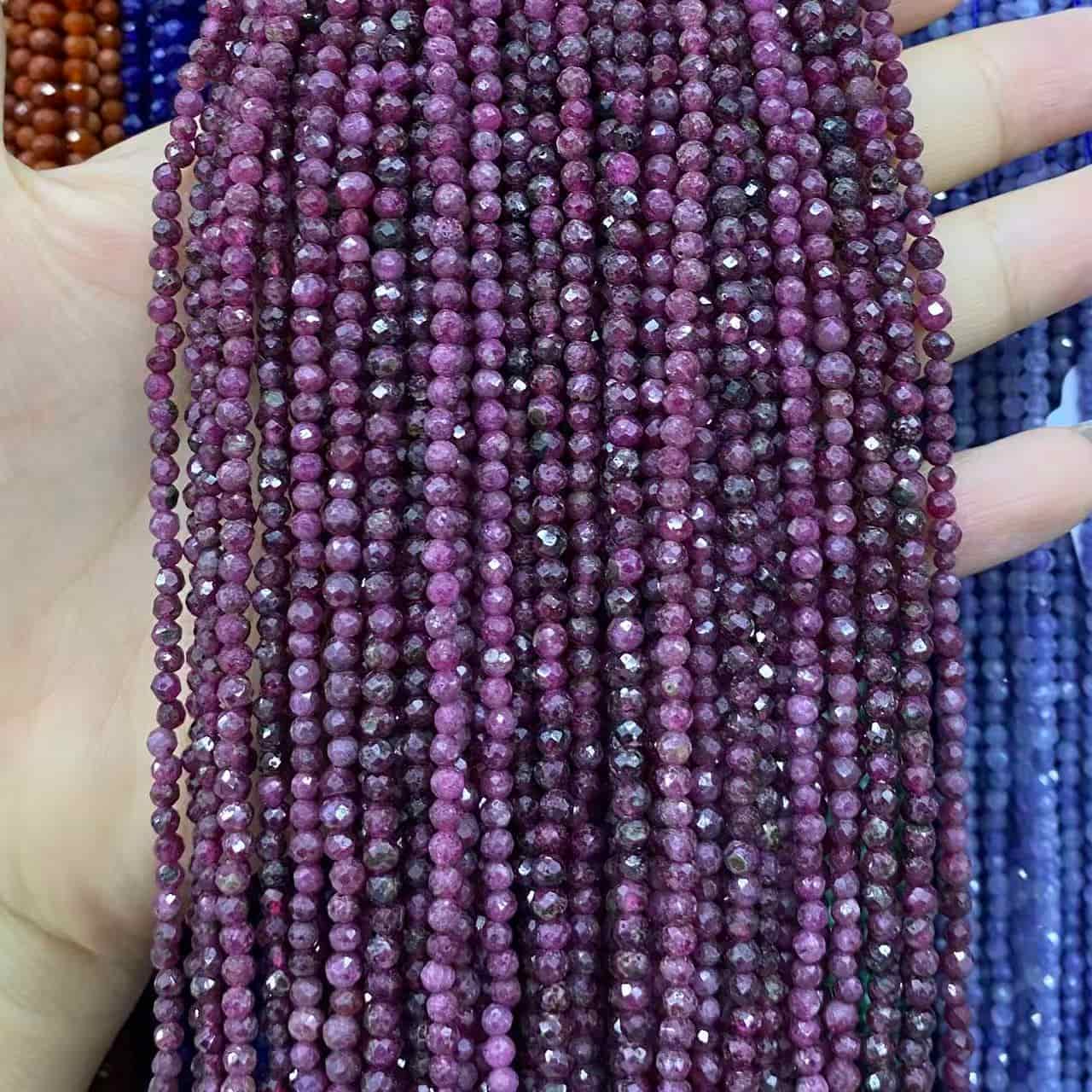 Tiny Round Faceted Beads Gemstone/Quartz/Jasper/Agate 2mm 3mm 4mm