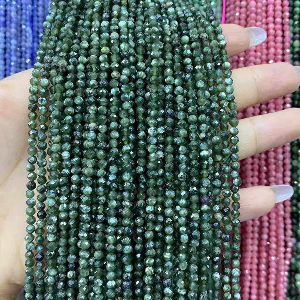 Tiny Round Faceted Beads Gemstone/Quartz/Jasper/Agate 2mm 3mm 4mm