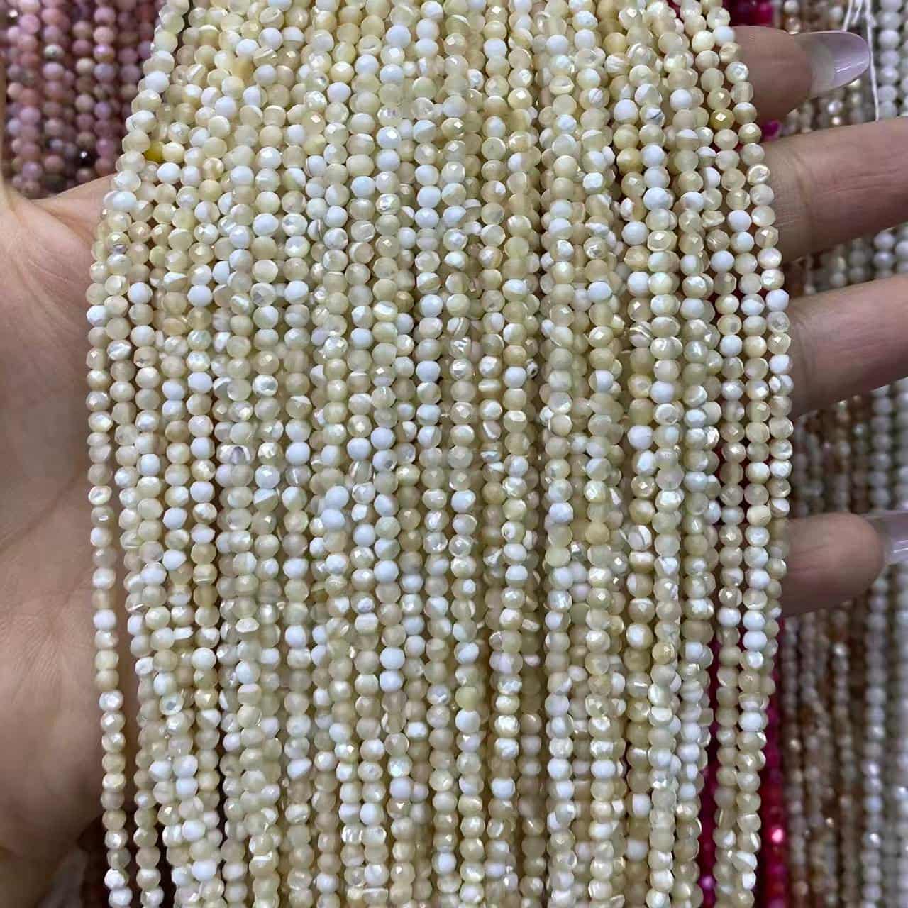 Tiny Round Faceted Beads Gemstone/Quartz/Jasper/Agate 2mm 3mm 4mm