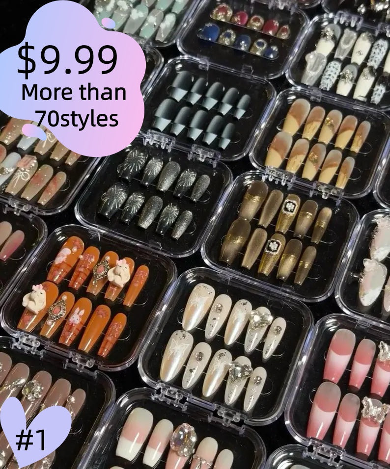 #1 Handmade Press On Nails Gothic nails/Smudged nails/Custom nails