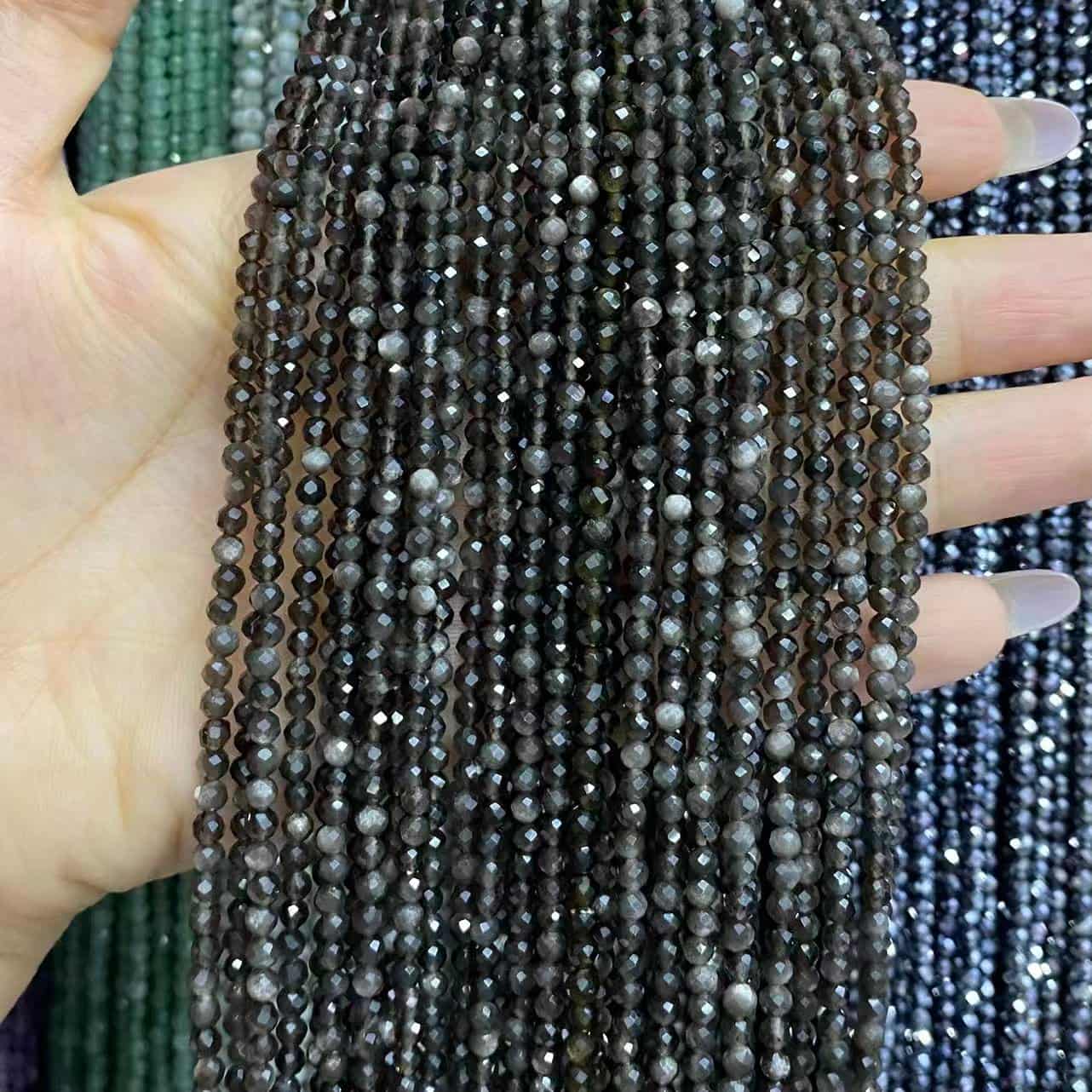 Tiny Round Faceted Beads Gemstone/Quartz/Jasper/Agate 2mm 3mm 4mm
