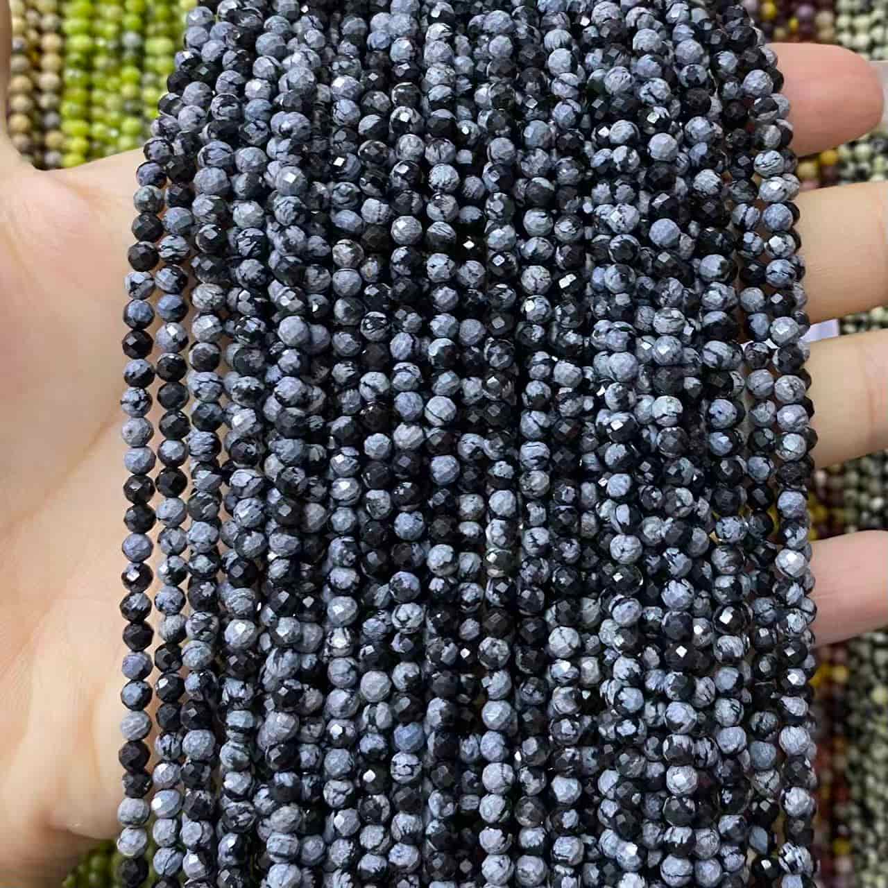 Tiny Round Faceted Beads Gemstone/Quartz/Jasper/Agate 2mm 3mm 4mm