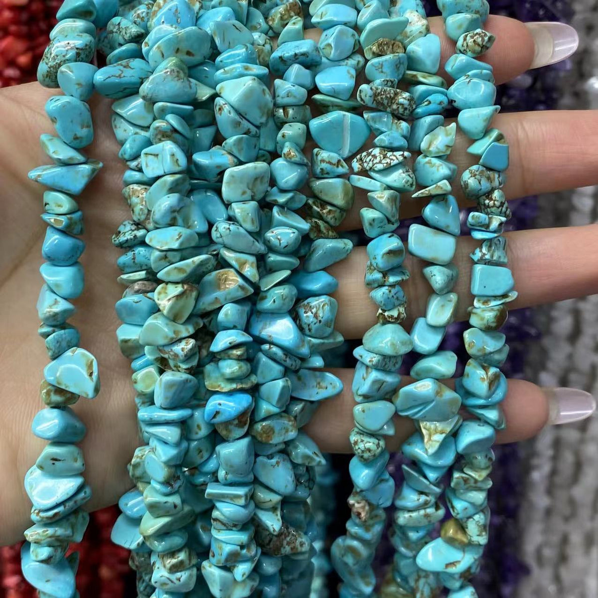 Freeform Chip Turquoise Beads