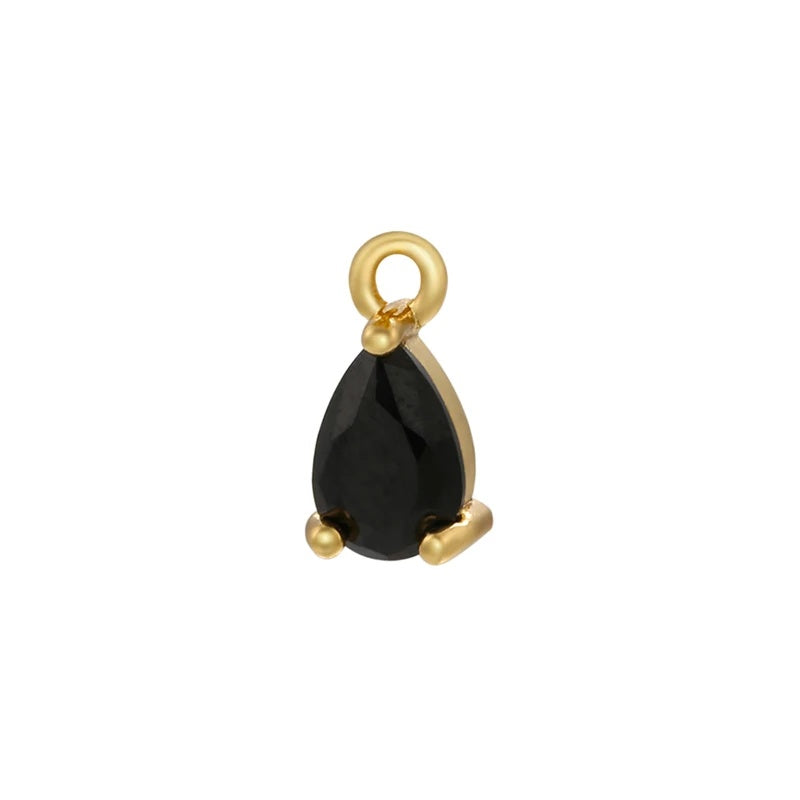1PCS Brass CZ Water Drop Charms Pendants