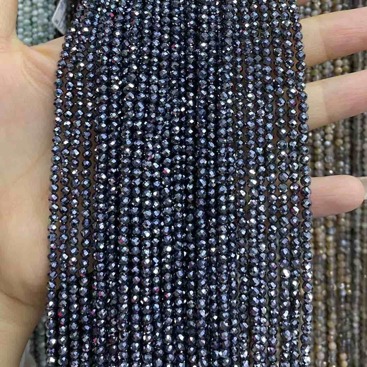 Tiny Round Faceted Beads Gemstone/Quartz/Jasper/Agate 2mm 3mm 4mm