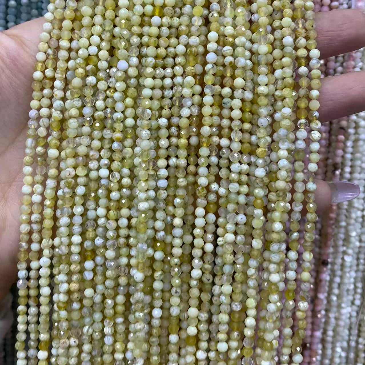 Tiny Round Faceted Beads Gemstone/Quartz/Jasper/Agate 2mm 3mm 4mm