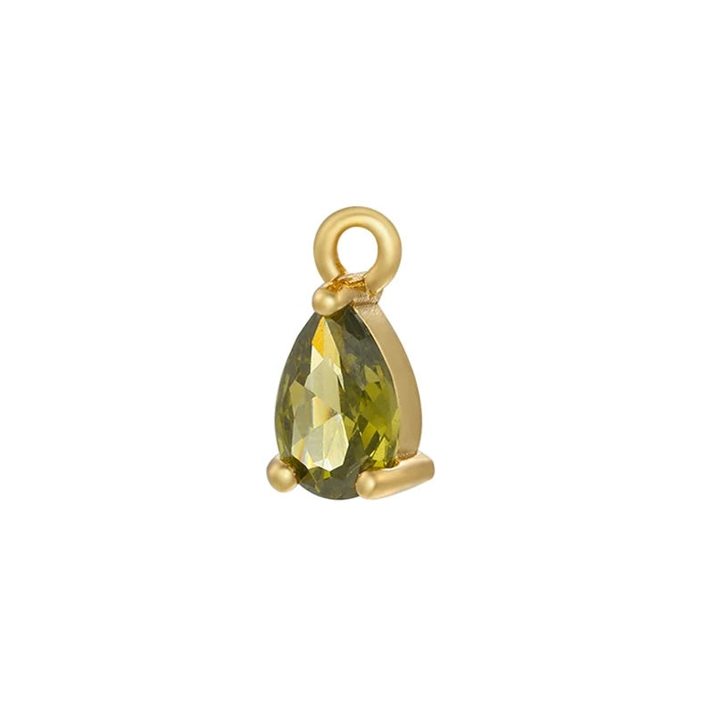 1PCS Brass CZ Water Drop Charms Pendants