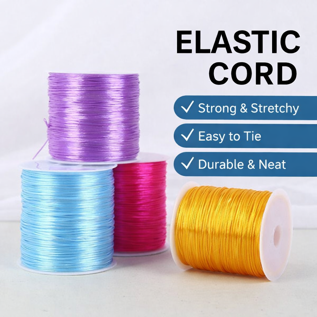 $0.99/Pcs 50M/Roll 0.8mm High Quality Japan Import Elastic Cord Crystal String for Beading Premium Stretch Polyester Thread , for DIY Jewelry Making