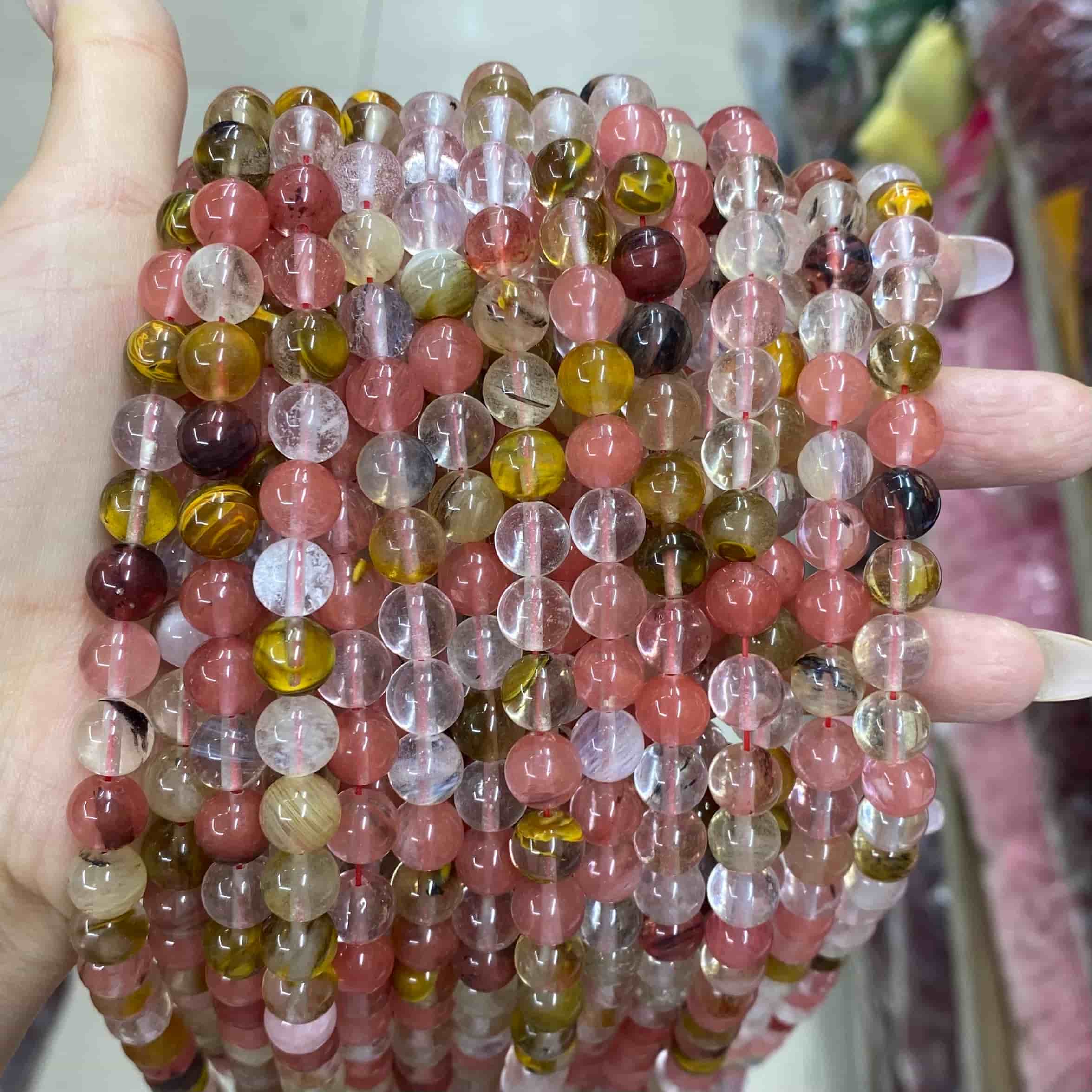 Round Smooth Beads Crystal/Quartz/Jasper/Agate 4mm 6mm 8mm 10mm