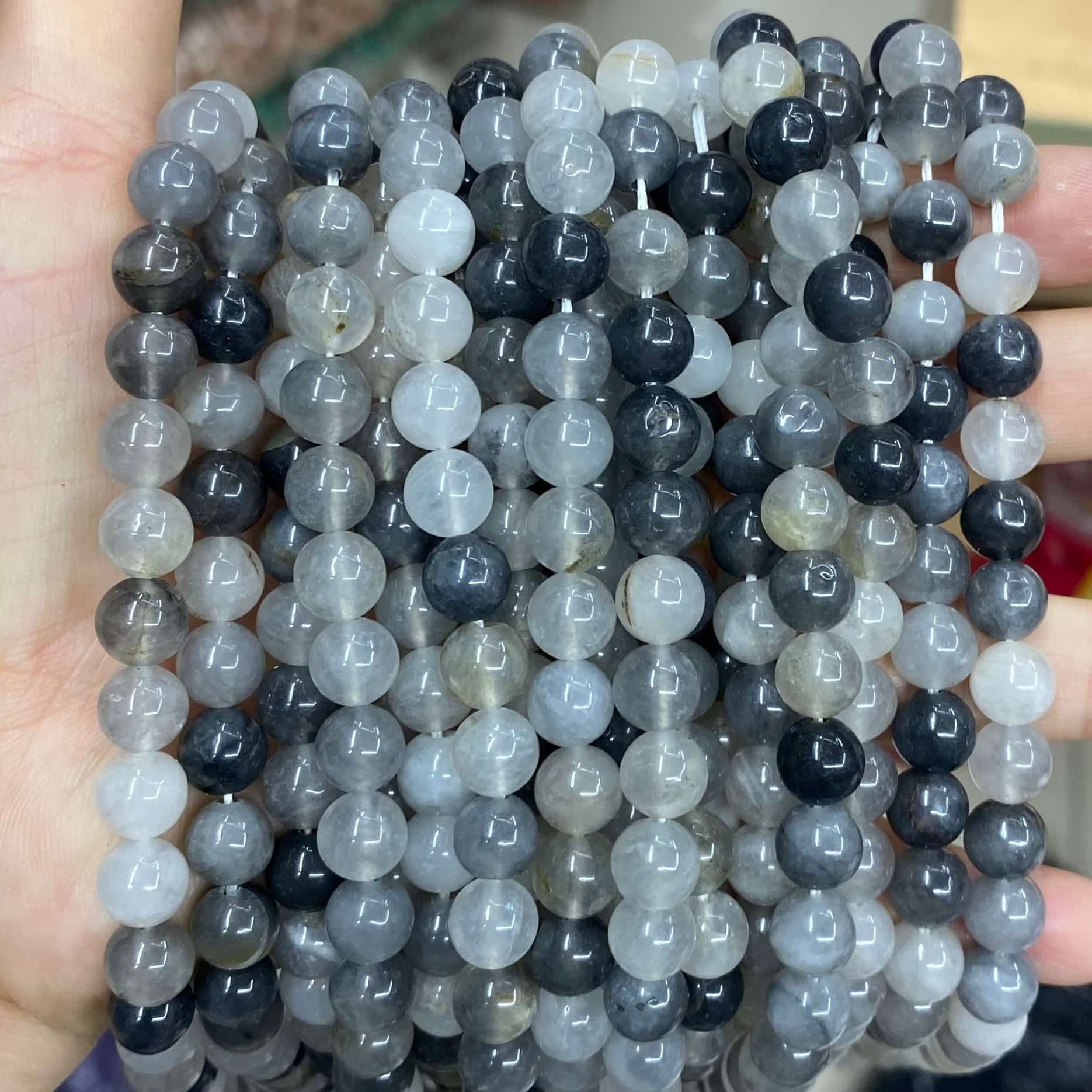 Round Smooth Beads Crystal/Quartz/Jasper/Agate 4mm 6mm 8mm 10mm