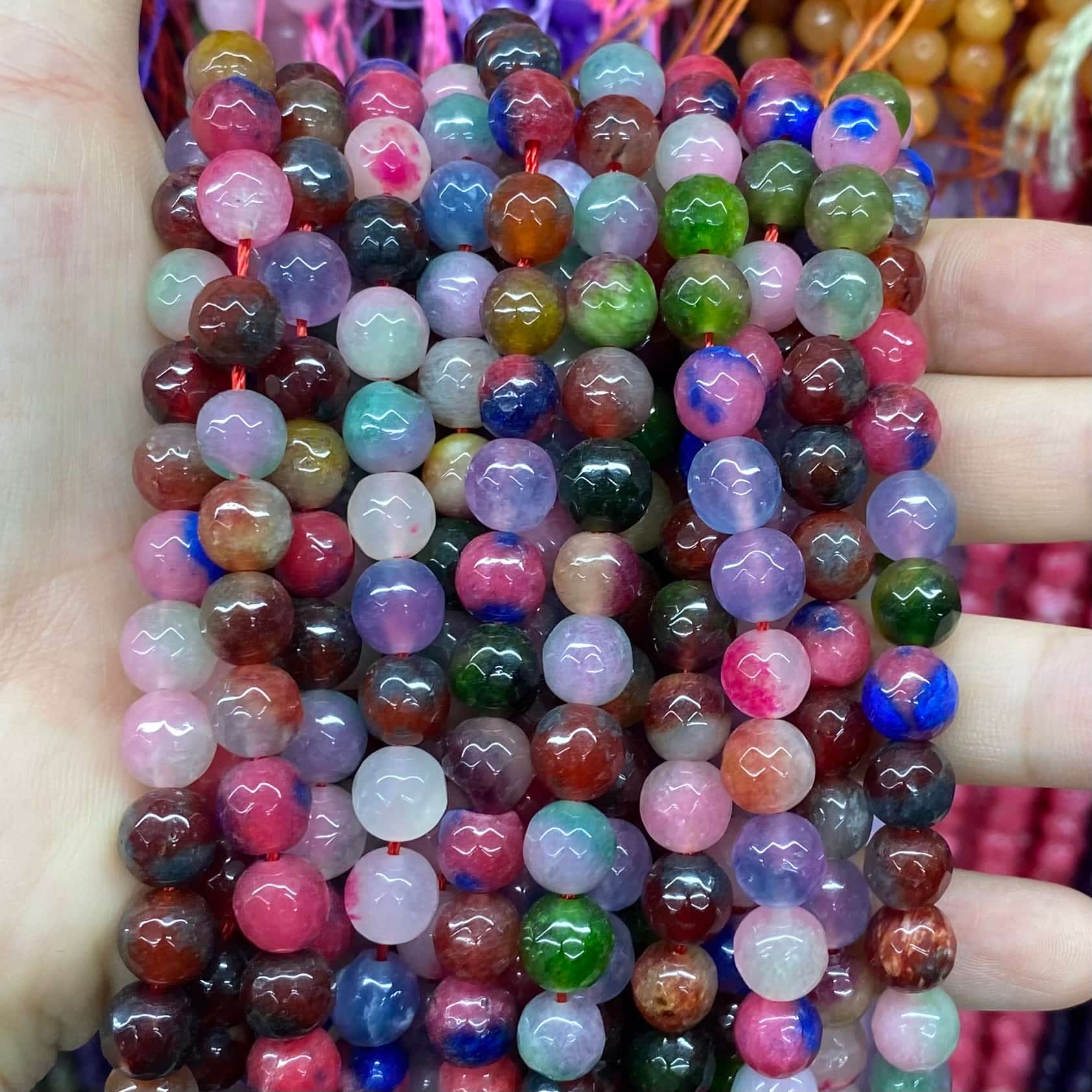 $1.99-8mm Color Jade Beads Round Smooth/Faceted Beads