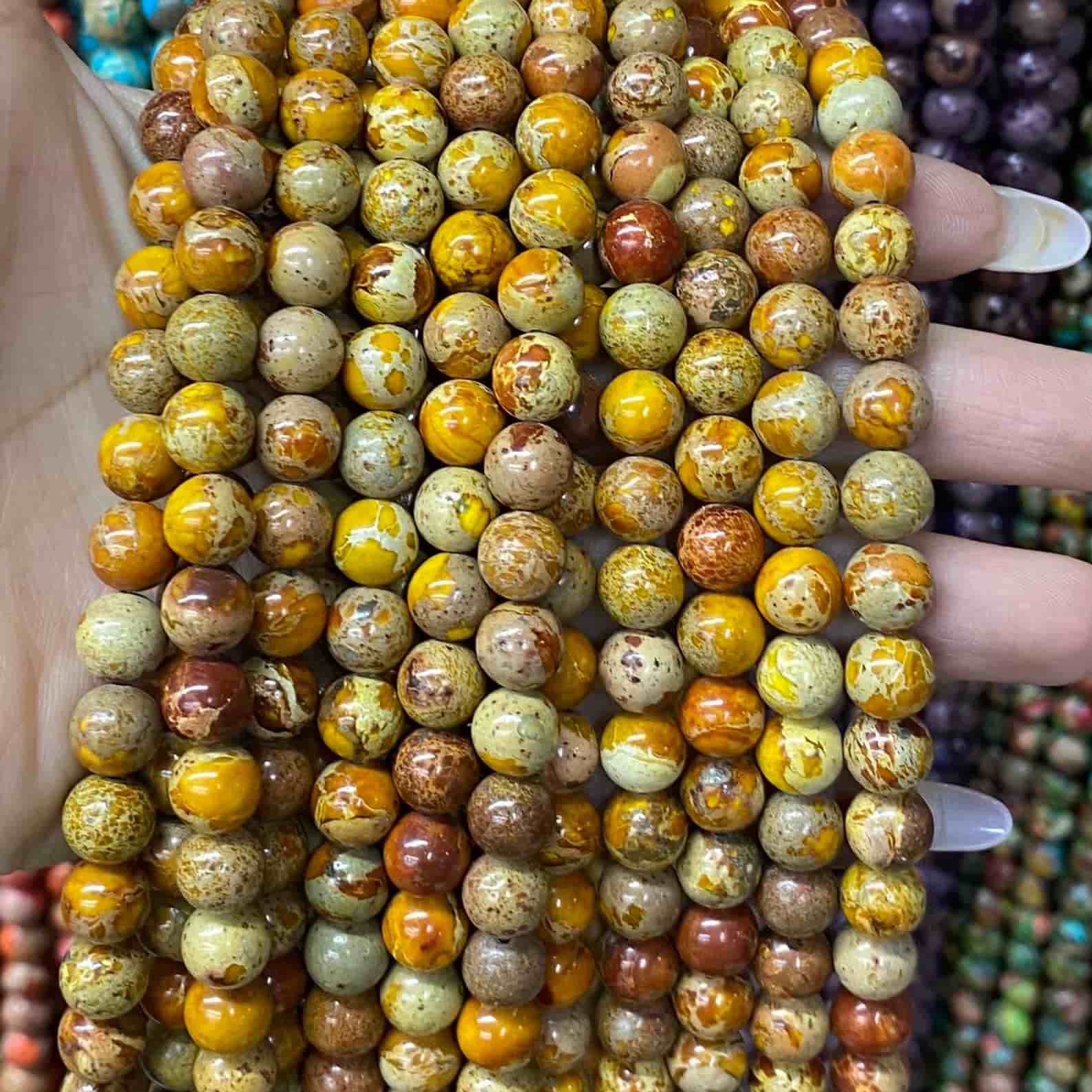 Sea Sediment Japser Beads 4mm/6mm/8mm/10mm Round Smooth Beads